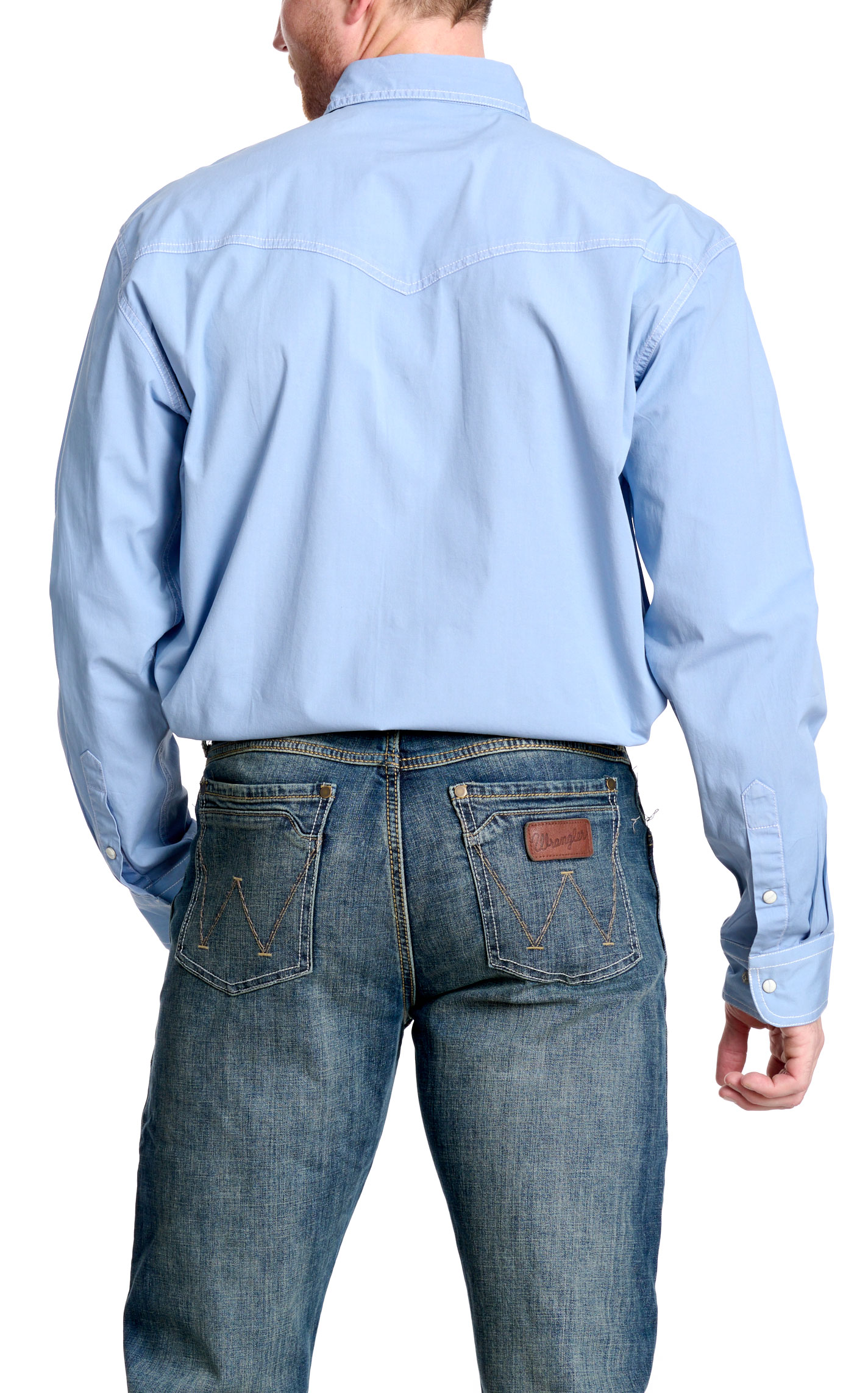 Rafter C Men's ProFlex45 Men's Solid Blue Western Shirt - Image 1