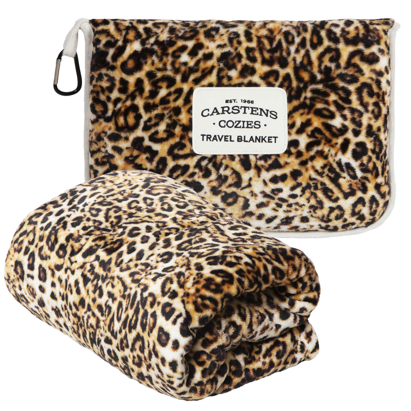 Carstens Inc. Leopard Print Fleece Travel Blanket - Image 3
