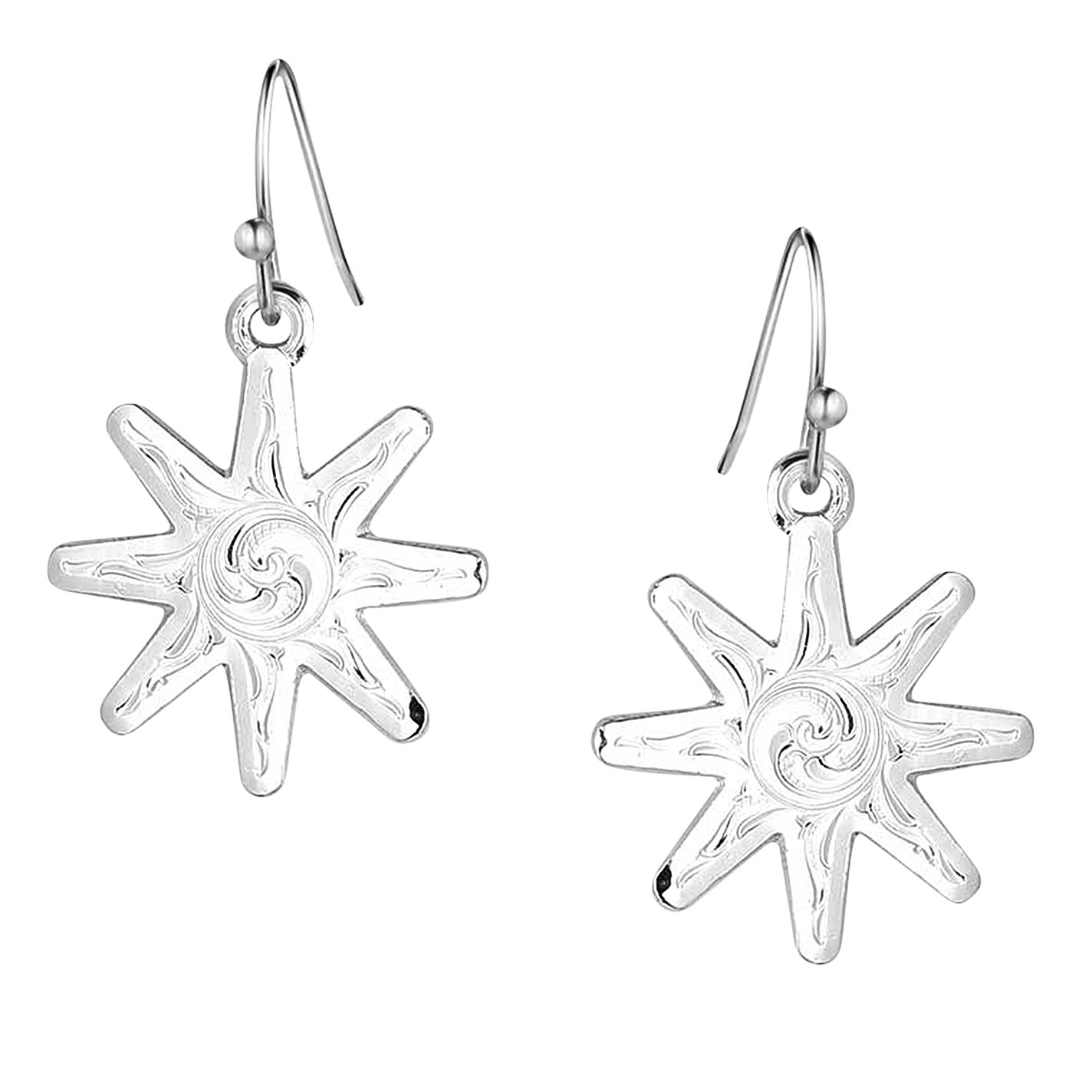 Montana Silversmiths Silver Spur Rowel Earrings  - Image 1