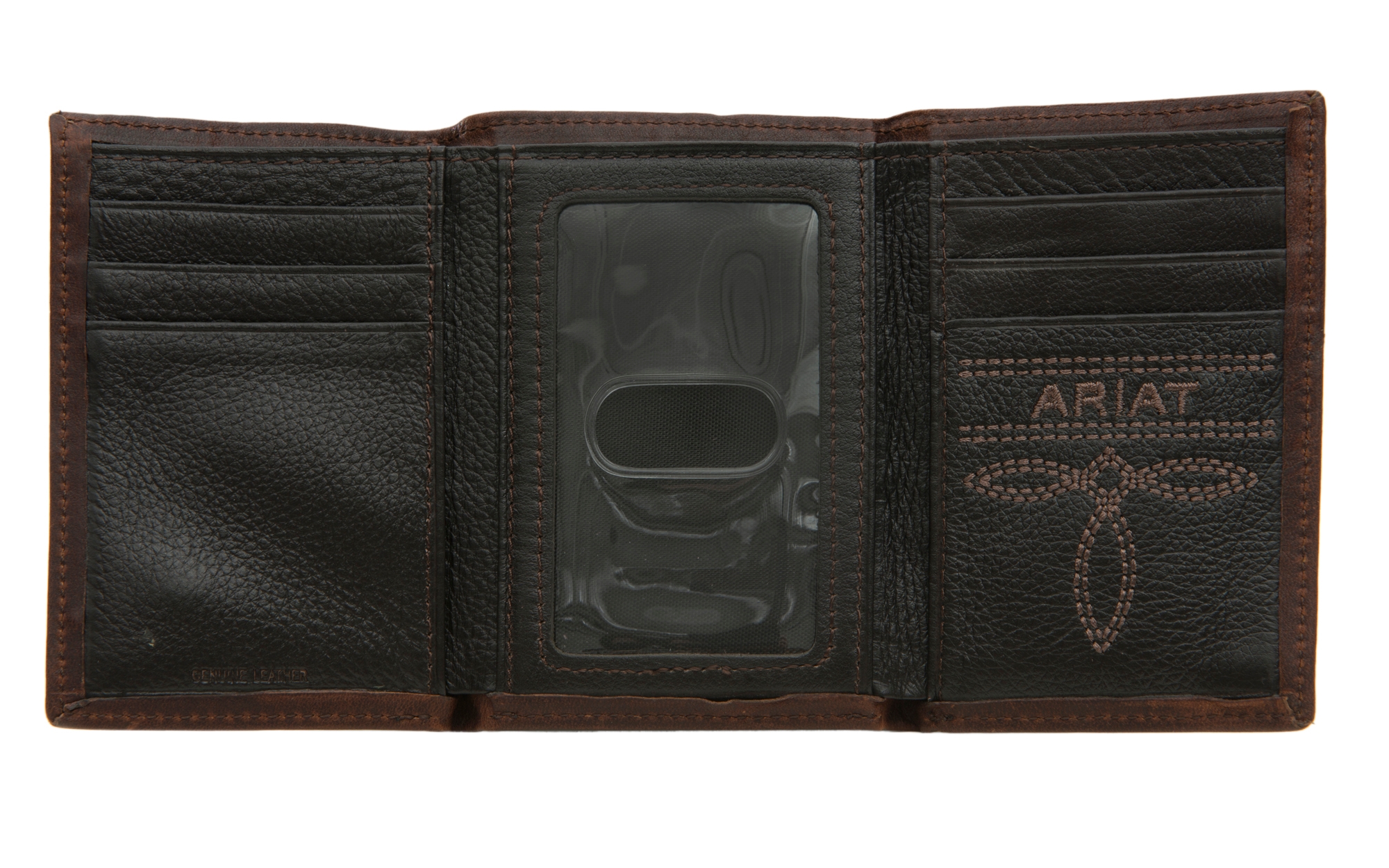 Ariat Performance Work Dark Copper with Small Shield Tri-Fold Wallet - Image 1