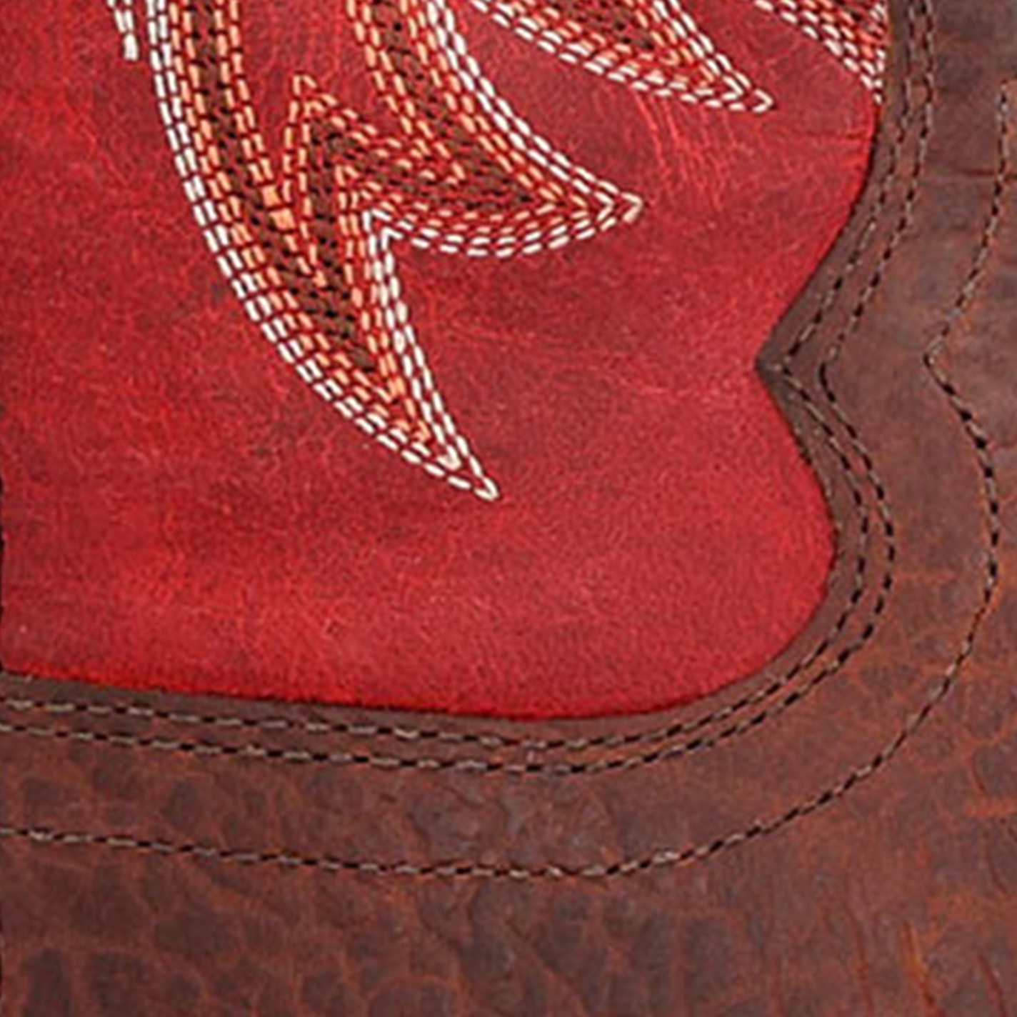Durango Men's Shyloh Mahogany & Dynamite Red Wide Square Toe Cowboy Boots - Image 1