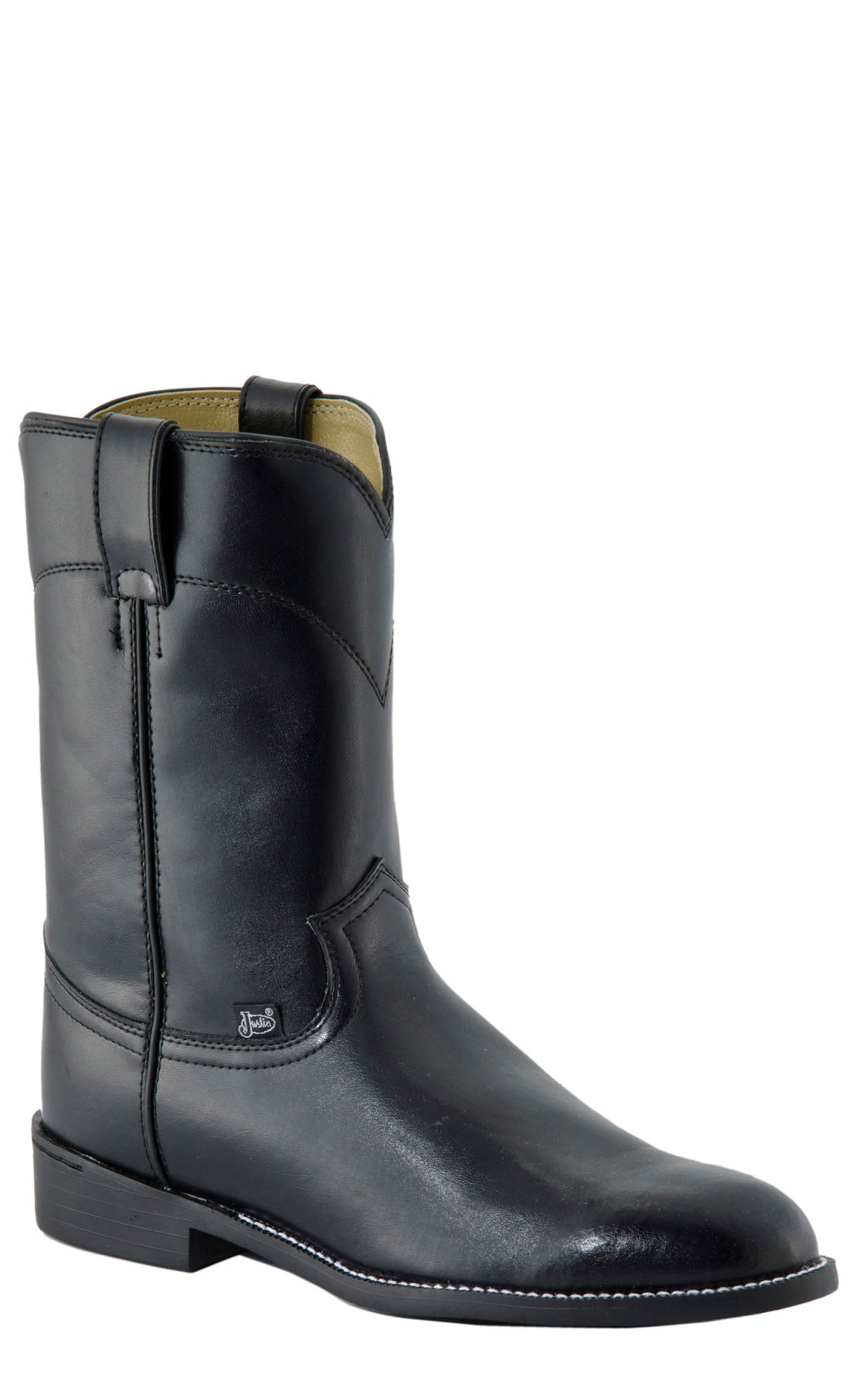 Justin Men's Basics Black Cow Roper Boots - Image 1