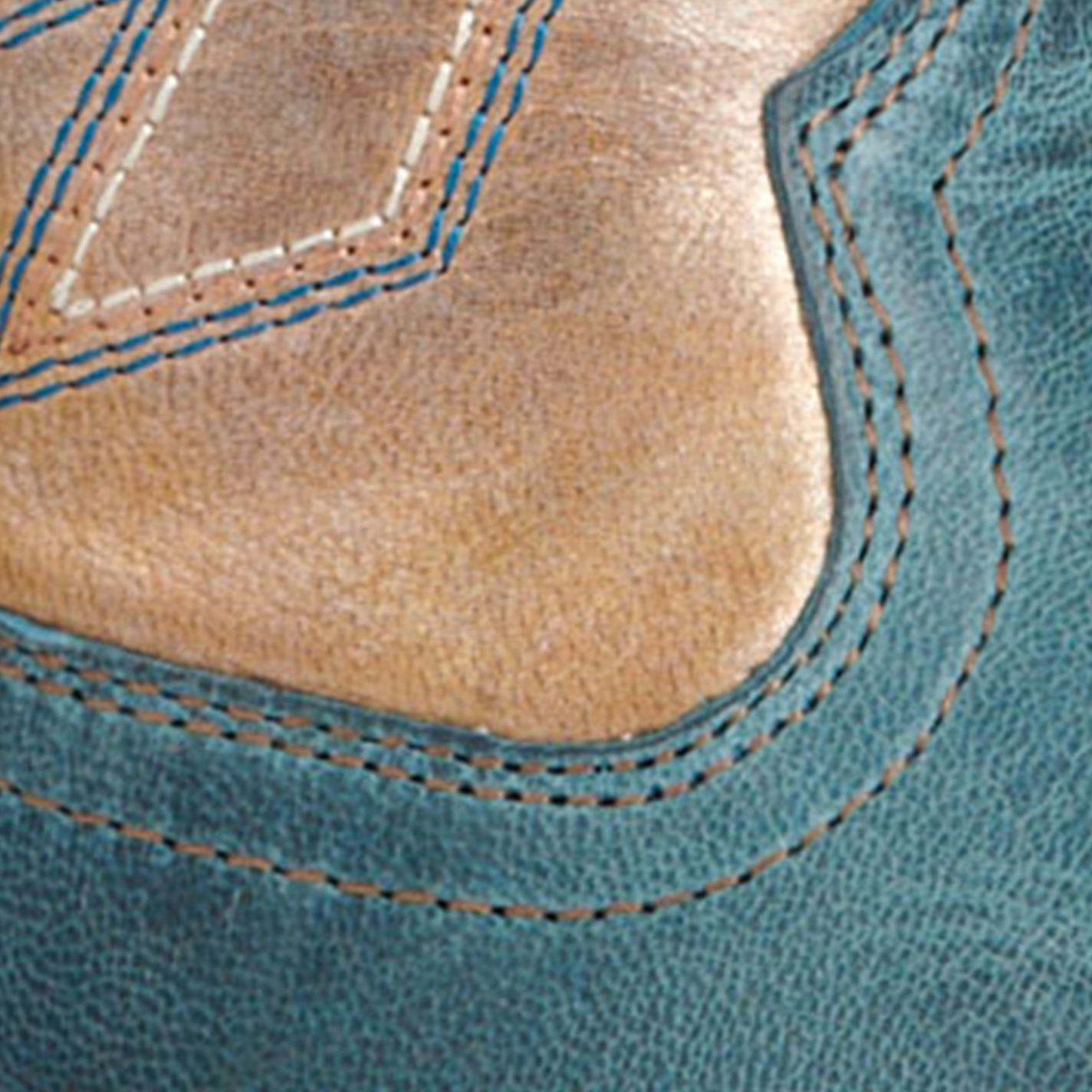 Ariat Women's Decatur Blue and Pearlized Tan Punchy Toe Cowboy Boots - Image 1