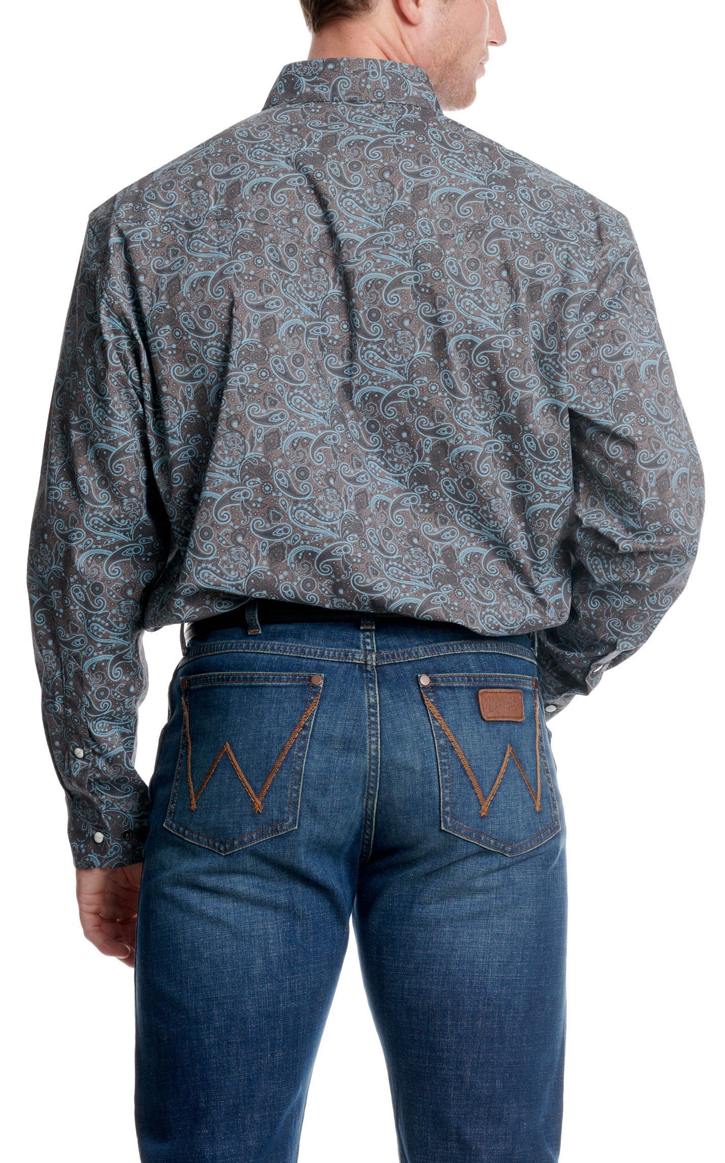 Rafter C ProFlex45 Men's Cement Paisley Western Print - Big & Tall Sizes - Image 1