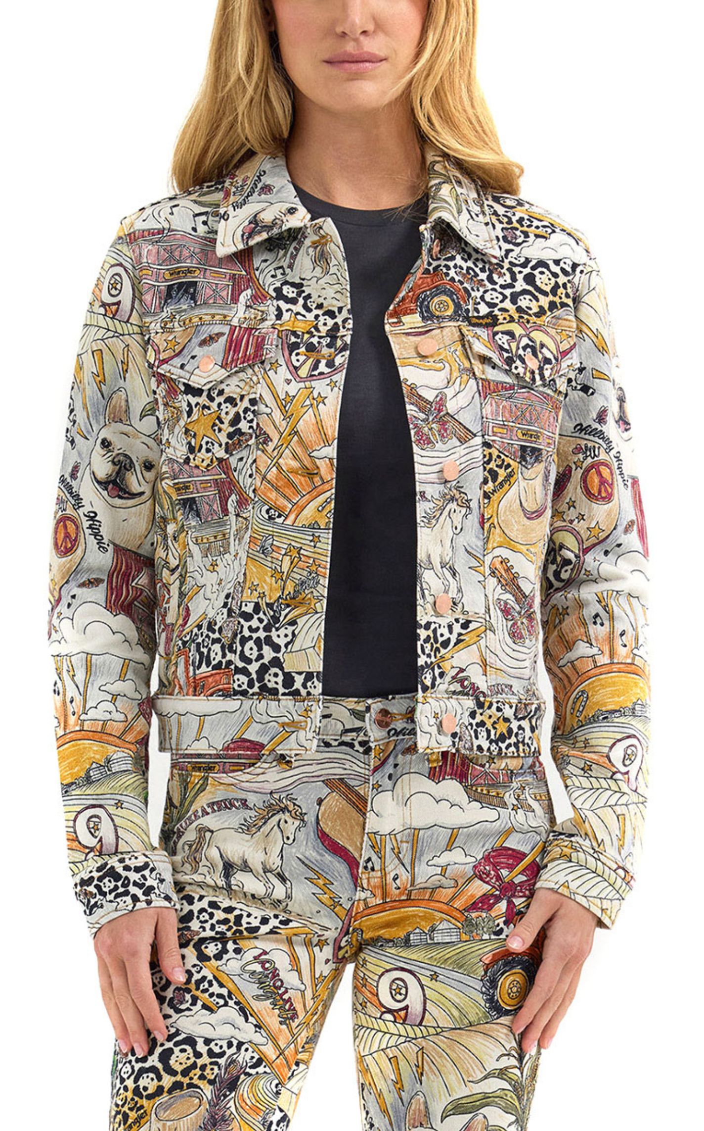Wrangler & Lainey Wilson Women's Denim Storyteller Print Jacket - Image 1