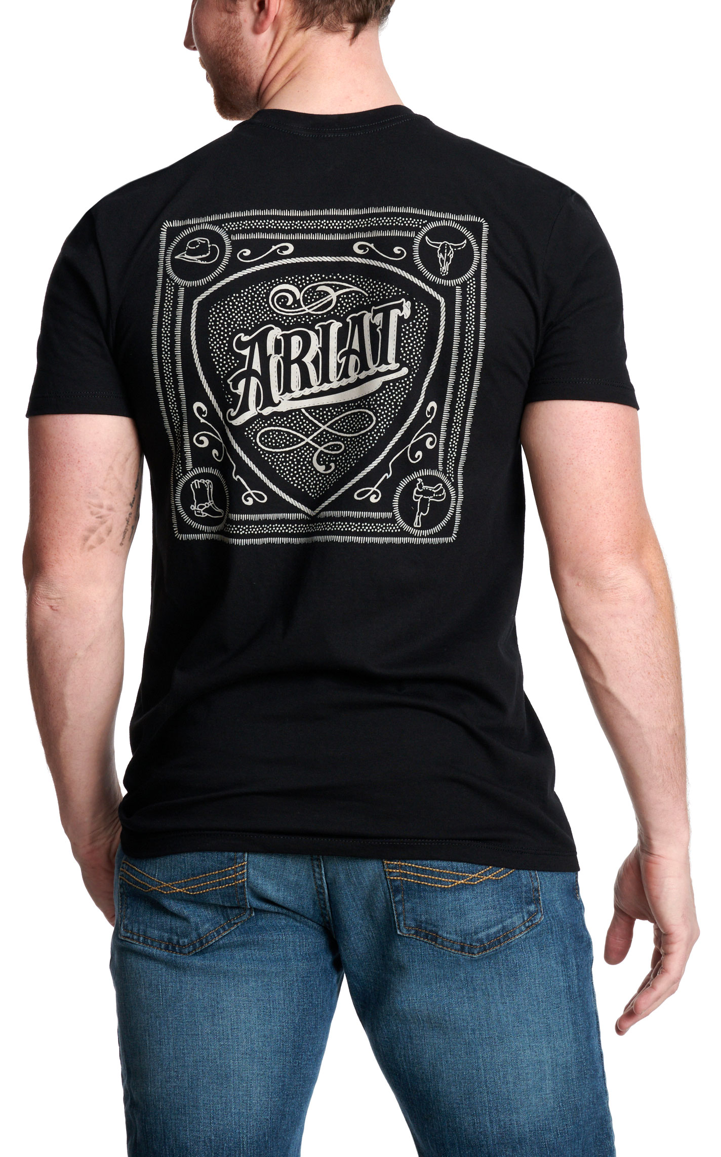 Ariat Men's Black Bandana Logo Graphic T-Shirt - Image 1