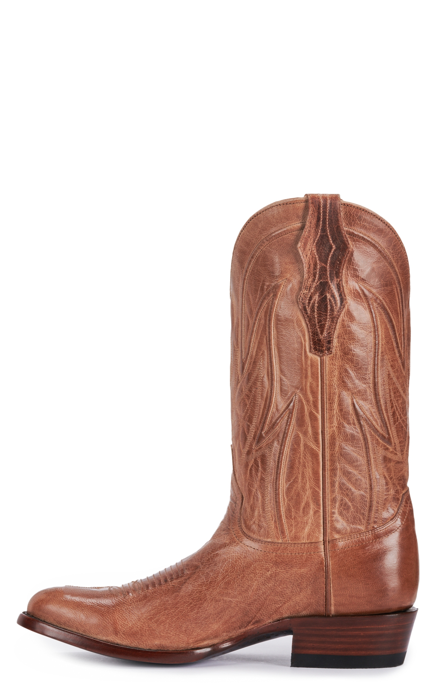 JRC & Sons Men's Colton Mad Dog Goat Leather Round Toe Cowboy Boot in Tan - Image 1