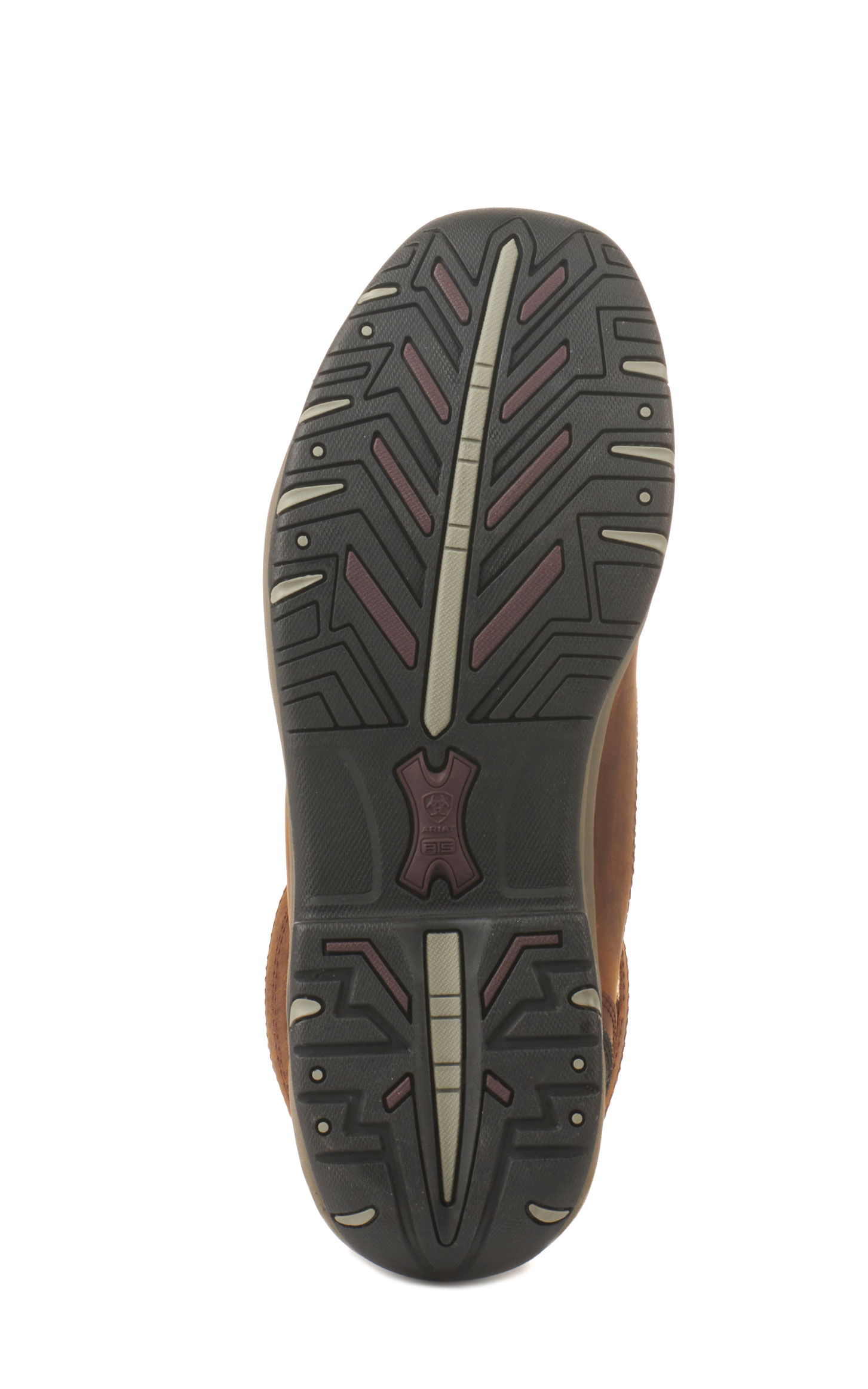 Ariat Women's Terrain Distressed Brown and Cow Print Waterproof Round Toe Lace Up Shoe - Image 1