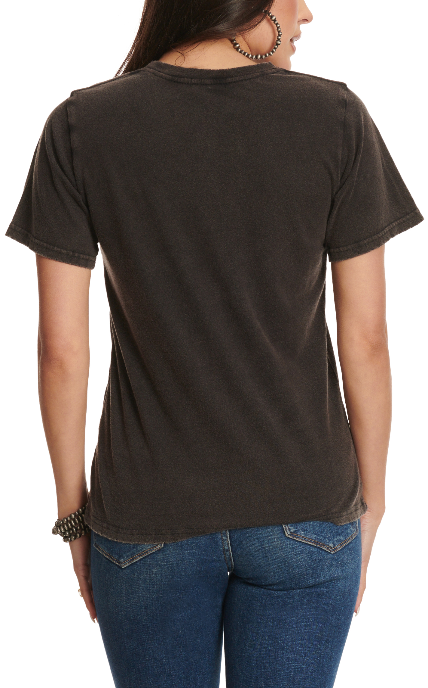 Refined Canvas Women's Black Leopard & Star Graphic Distressed T-Shirt - Image 1
