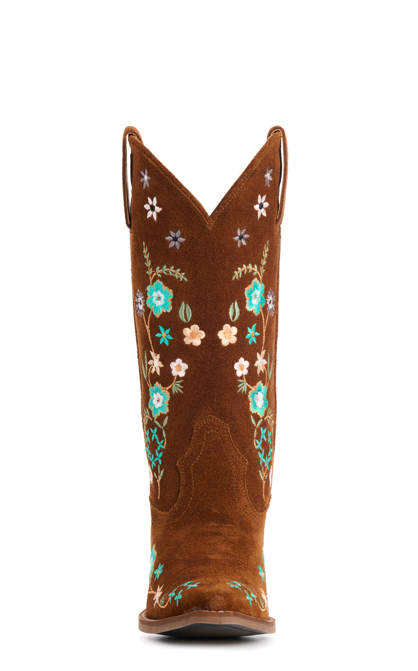 Rockin' C Women's Ginger with Floral Embroidery Roughout Snip Toe Cowboy Boots - Image 1