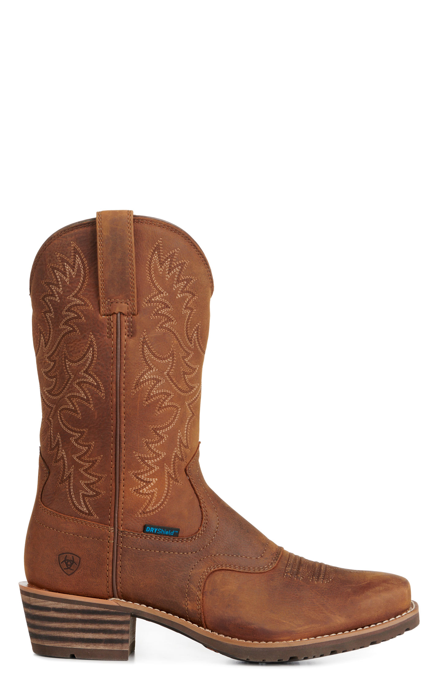 Ariat Men's Hybrid Roughstock Brown Waterproof Square Toe Cowboy Boots - Image 1