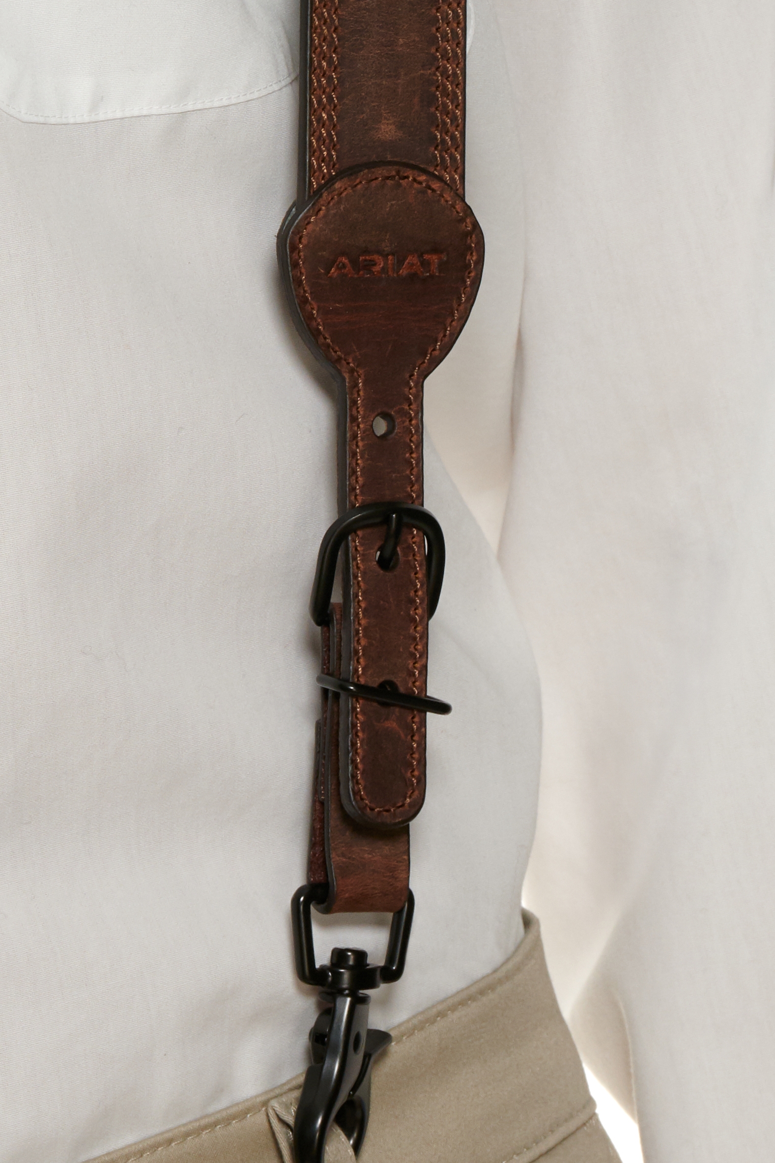 Ariat Men's Gallas Medium Brown Distressed Suspenders - Image 1