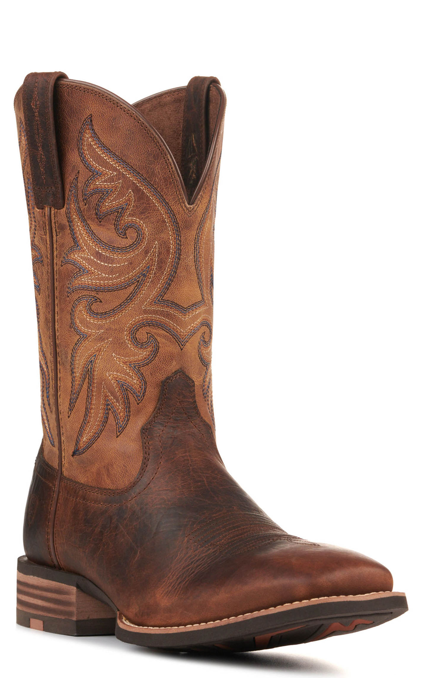 Ariat Men's Slingshot Tobacco Brown and Tan SmartLite Wide Square Toe Cowboy Boots - Image 1