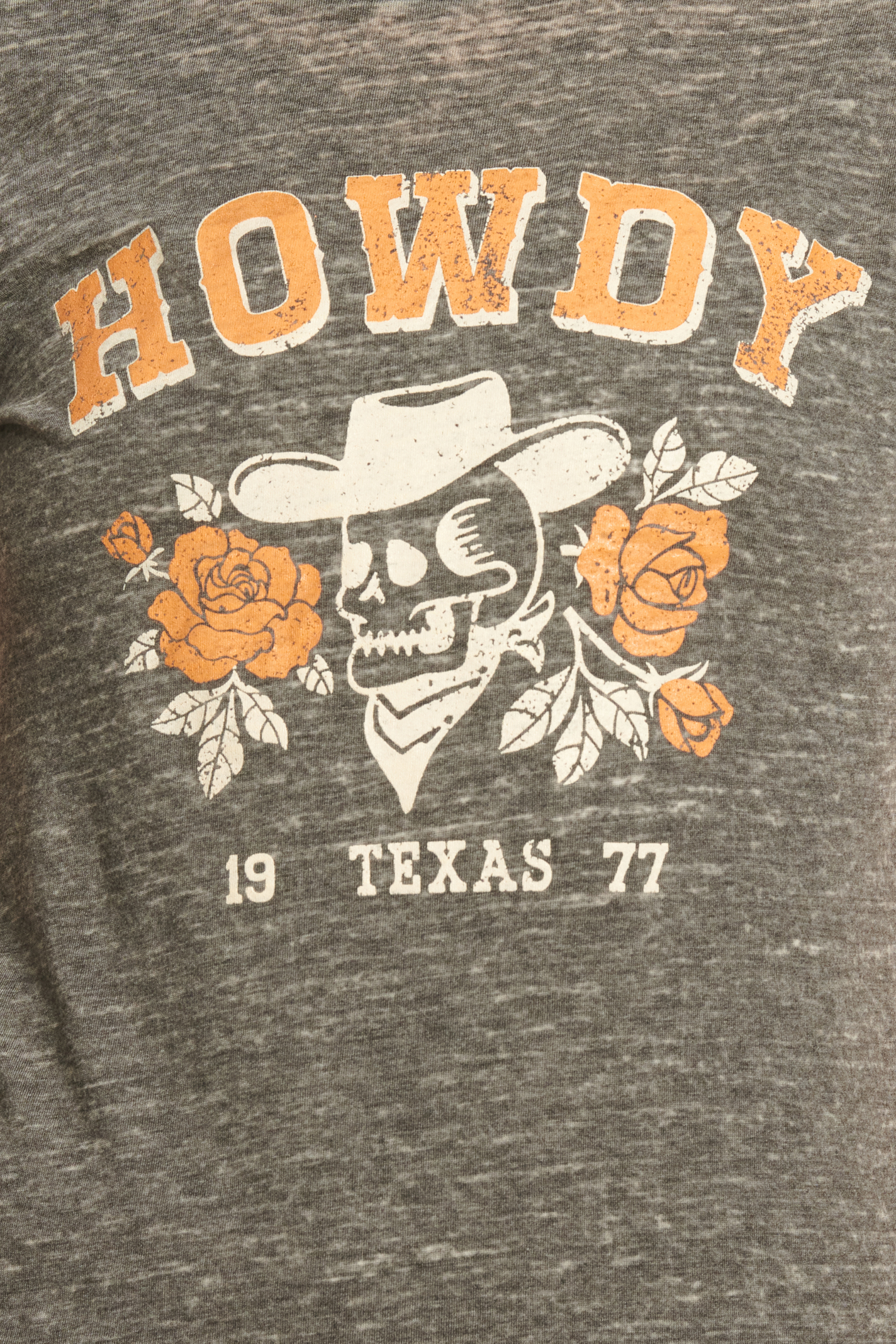 Refined Canvas Women's Black Howdy Skull & Roses Graphic T-Shirt - Image 1