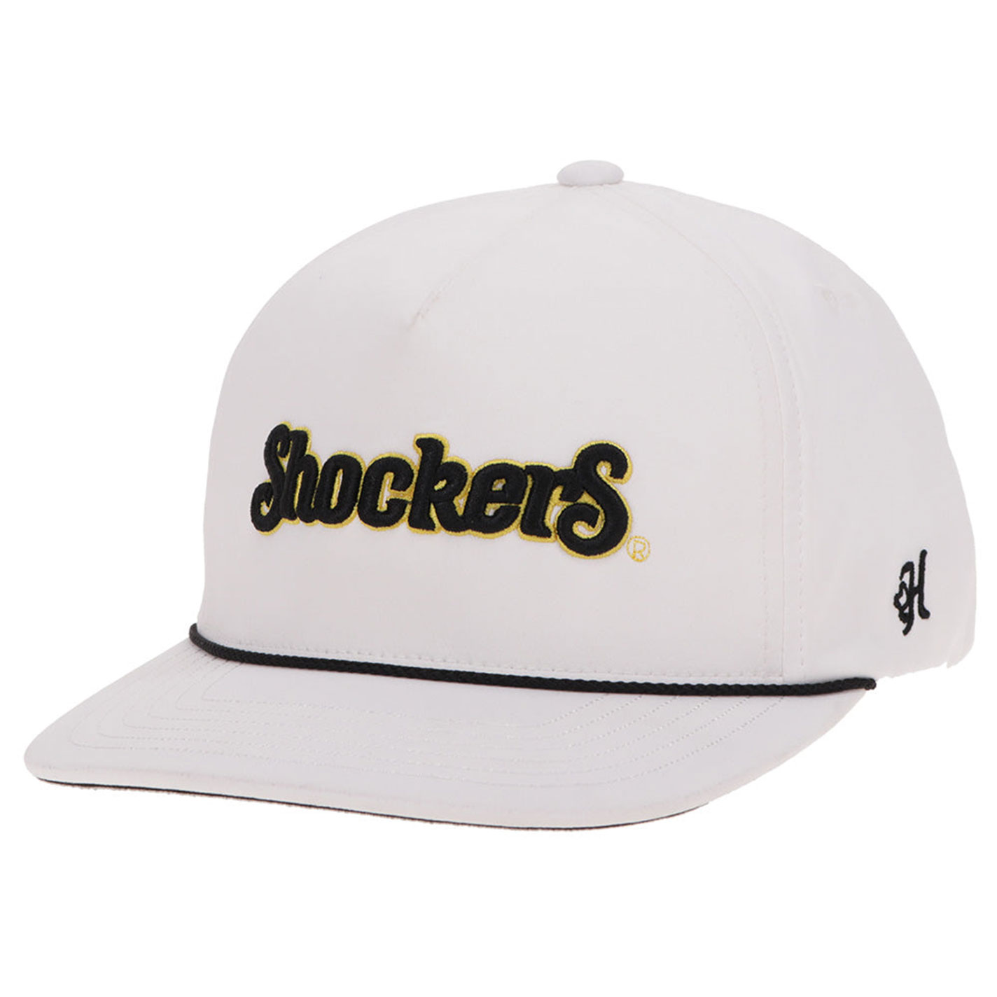 Hooey Collegiate Collection White WSU Shockers Flat Bill Cap - Image 1
