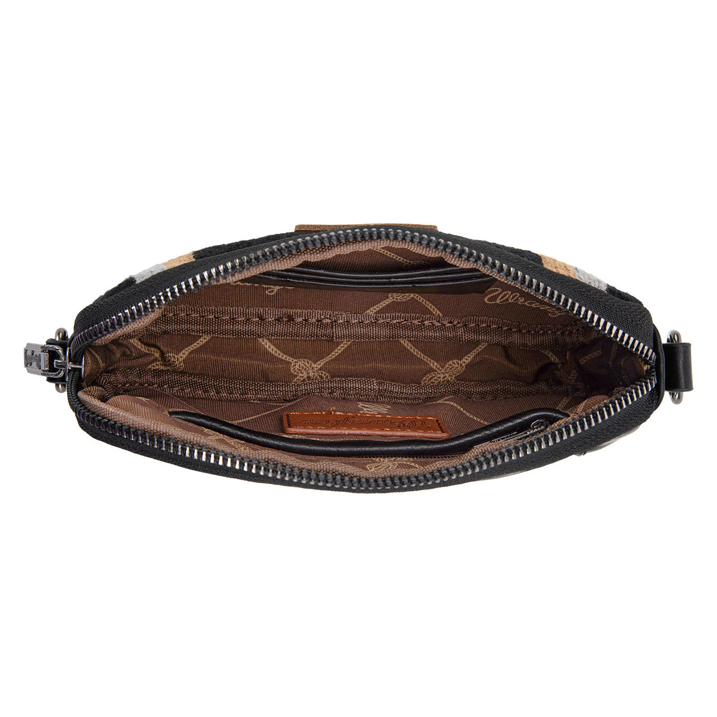 Wrangler Women's Woven Black Aztec Crossbody Wallet - Image 1