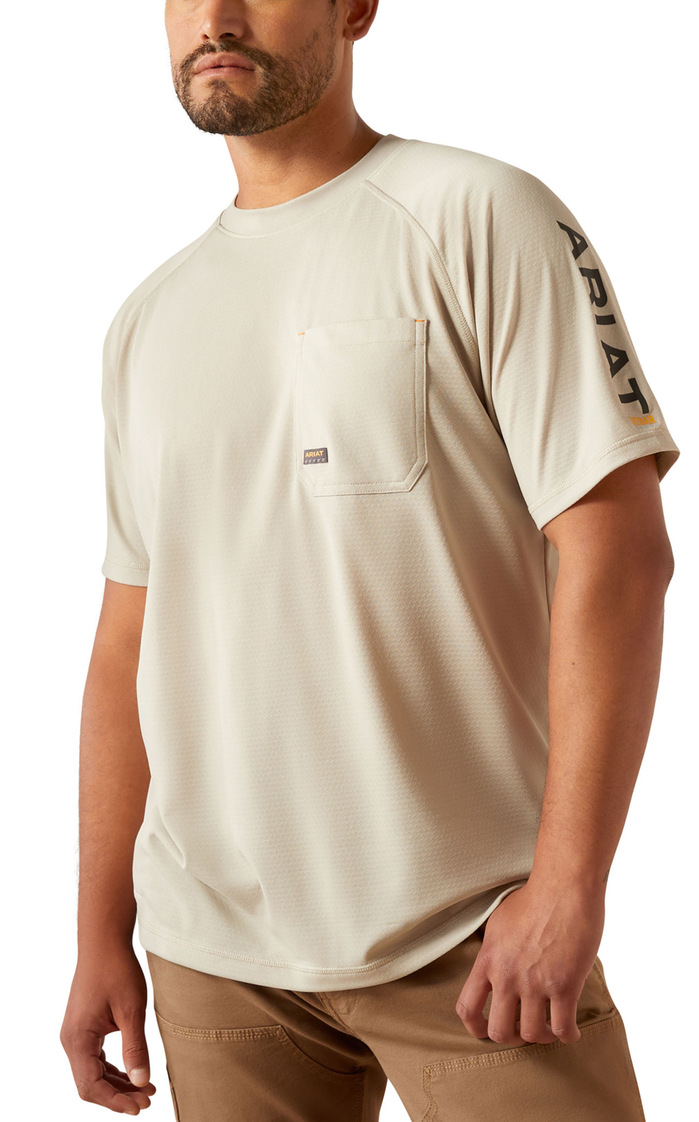 Ariat Men's Rebar Heat Fighter Sand Graphic Sleeve Work T-Shirt - Image 4