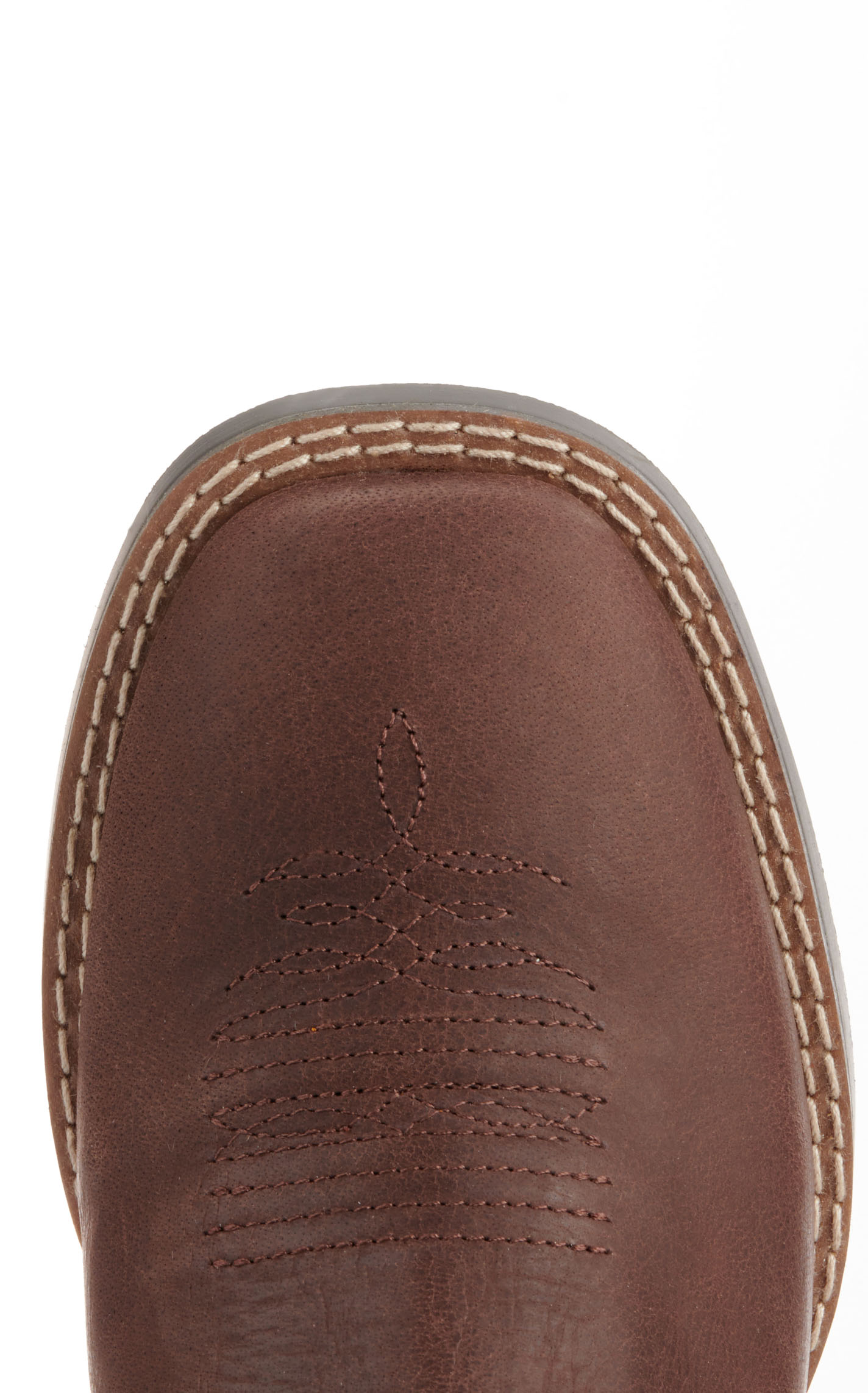 Justin Youth Bowline Junior Dark Brown and Blue Wide Square Toe Cowboy Boots - Image 1