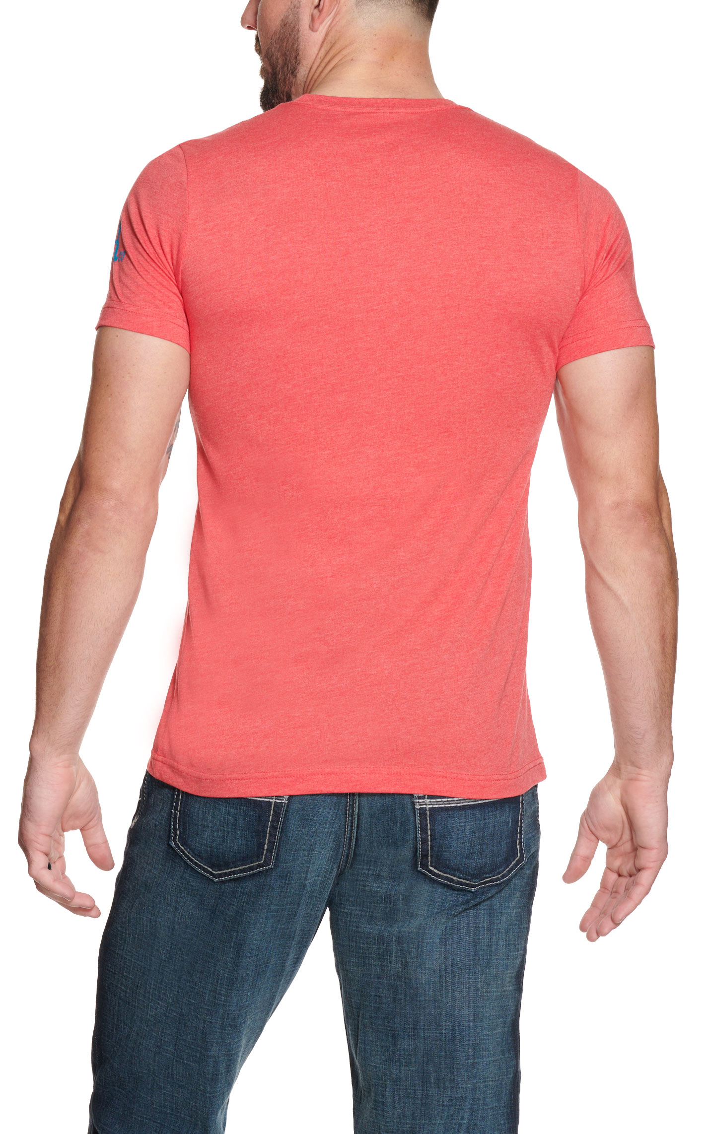Red Dirt Hat Co. Men's Heather Red Vintage Logo Short Sleeve T-Shirt - Image 1