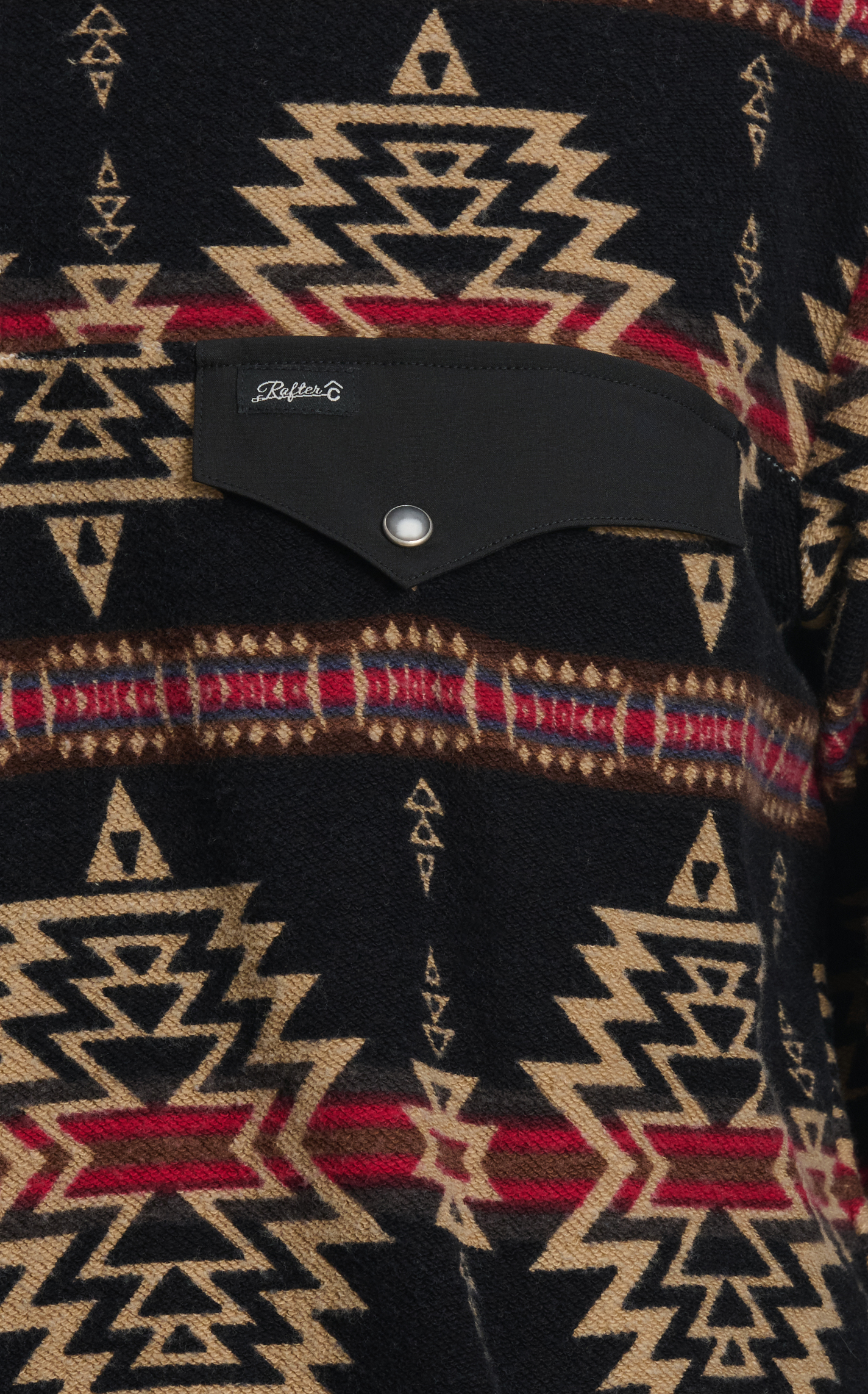 Rafter C Men's Red Dirt Collection Black & Red Aztec 1/4 Zip Hoodie - Image 1