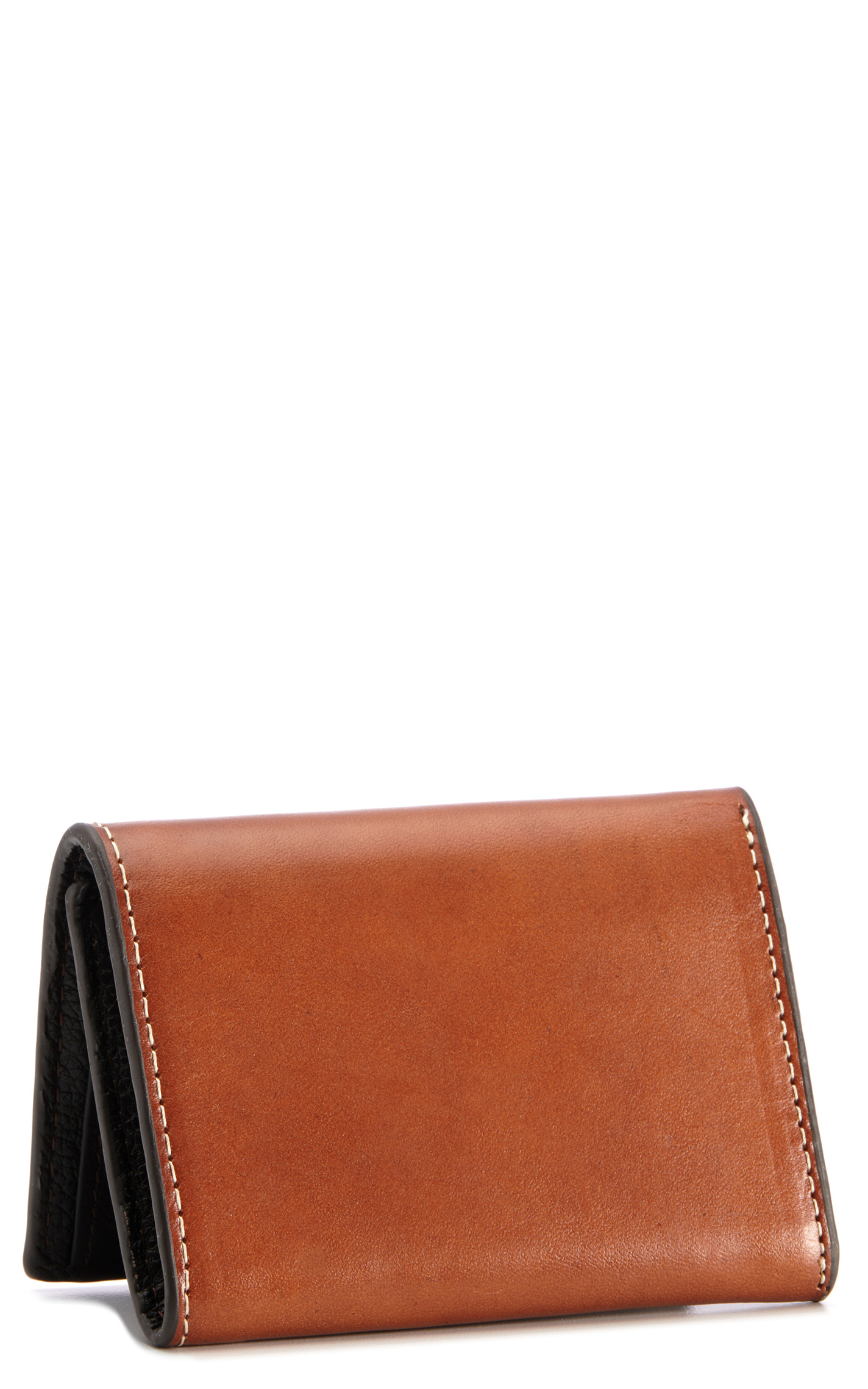 Nocona Brown Tooled With Cross Hair Inlay Tri-Fold Wallet - Image 1