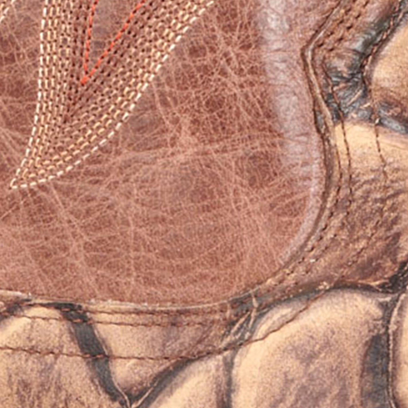 Cavender's Men's Intrepid Cognac and Sand Pirarucu Print Wide Square Toe Cowboy Boots - Image 1