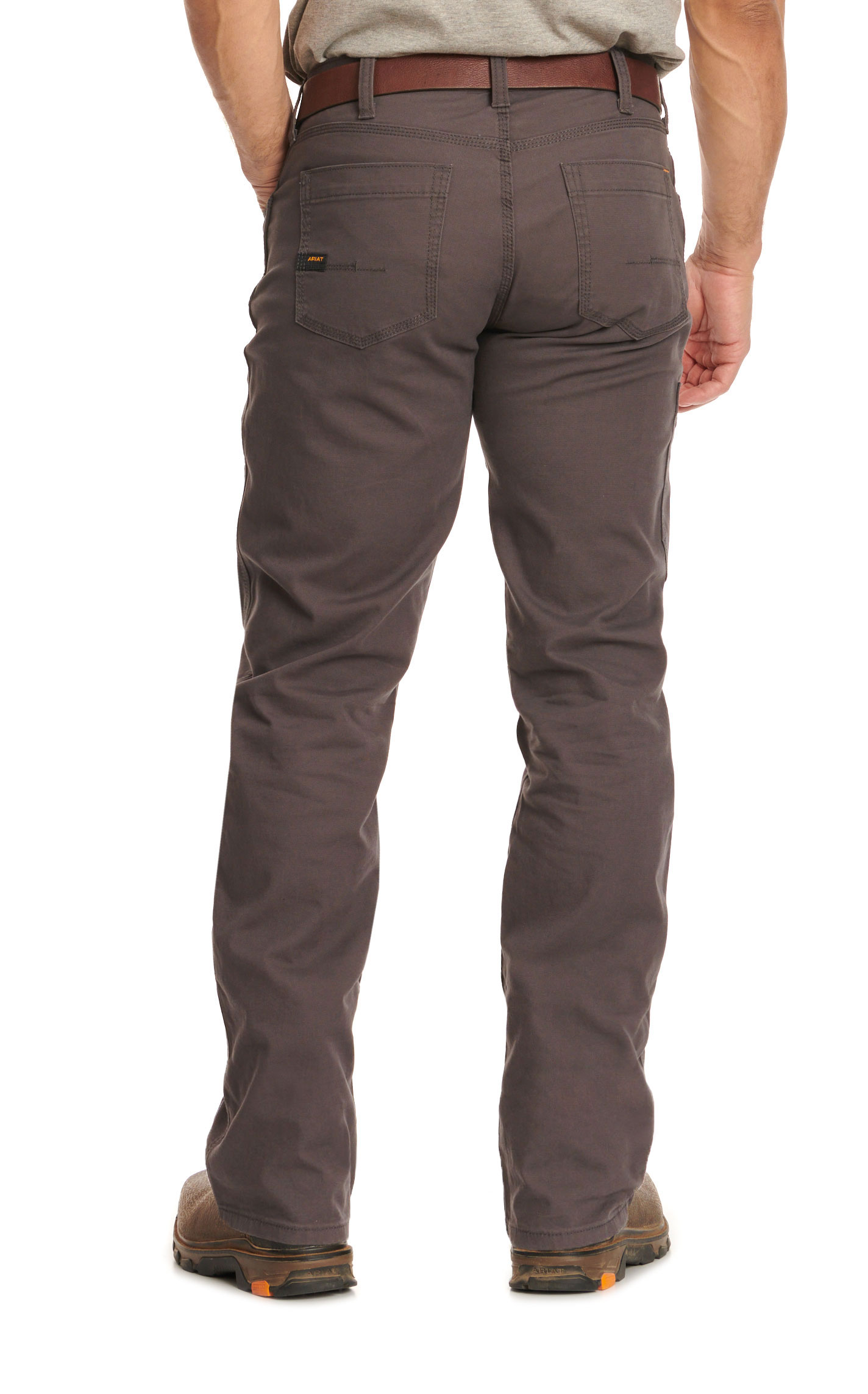 Ariat Men's Rebar M4 Gray Low Rise DuraStretch Made Tough Stackable Straight Leg Pant - Image 2