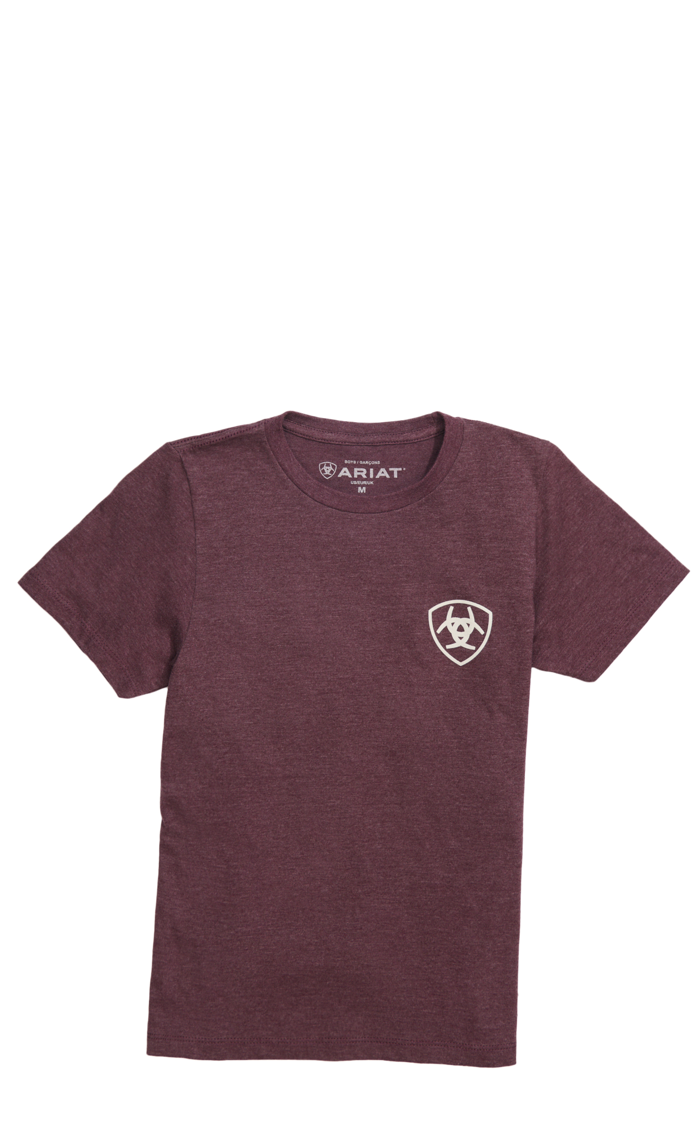 Ariat Boy's Wine & Latte Taupe Logo Graphic T-Shirt - Image 1