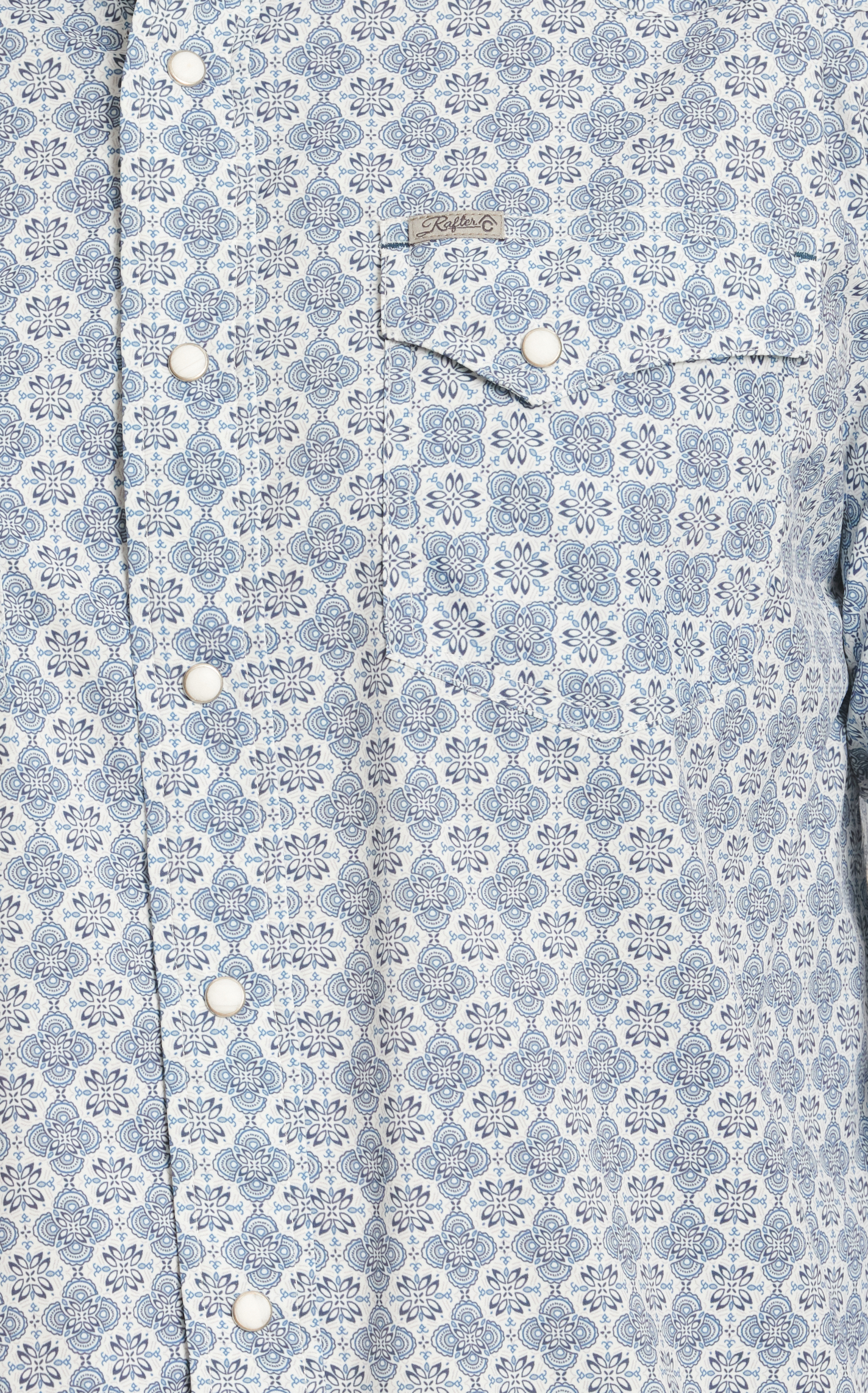 Rafter C Outdoors Men's Denim Blue Medallion Print Fishing Shirt - Image 1