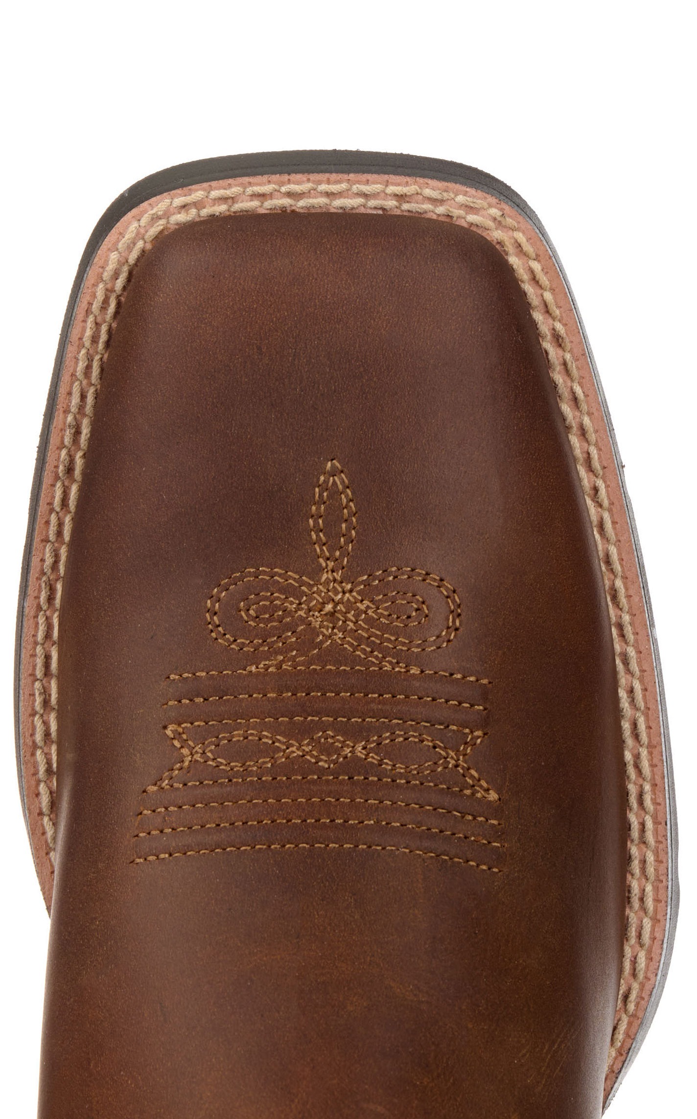 Ariat Women's Round Up Powder Brown Wide Square Toe Cowboy Boots - Image 1