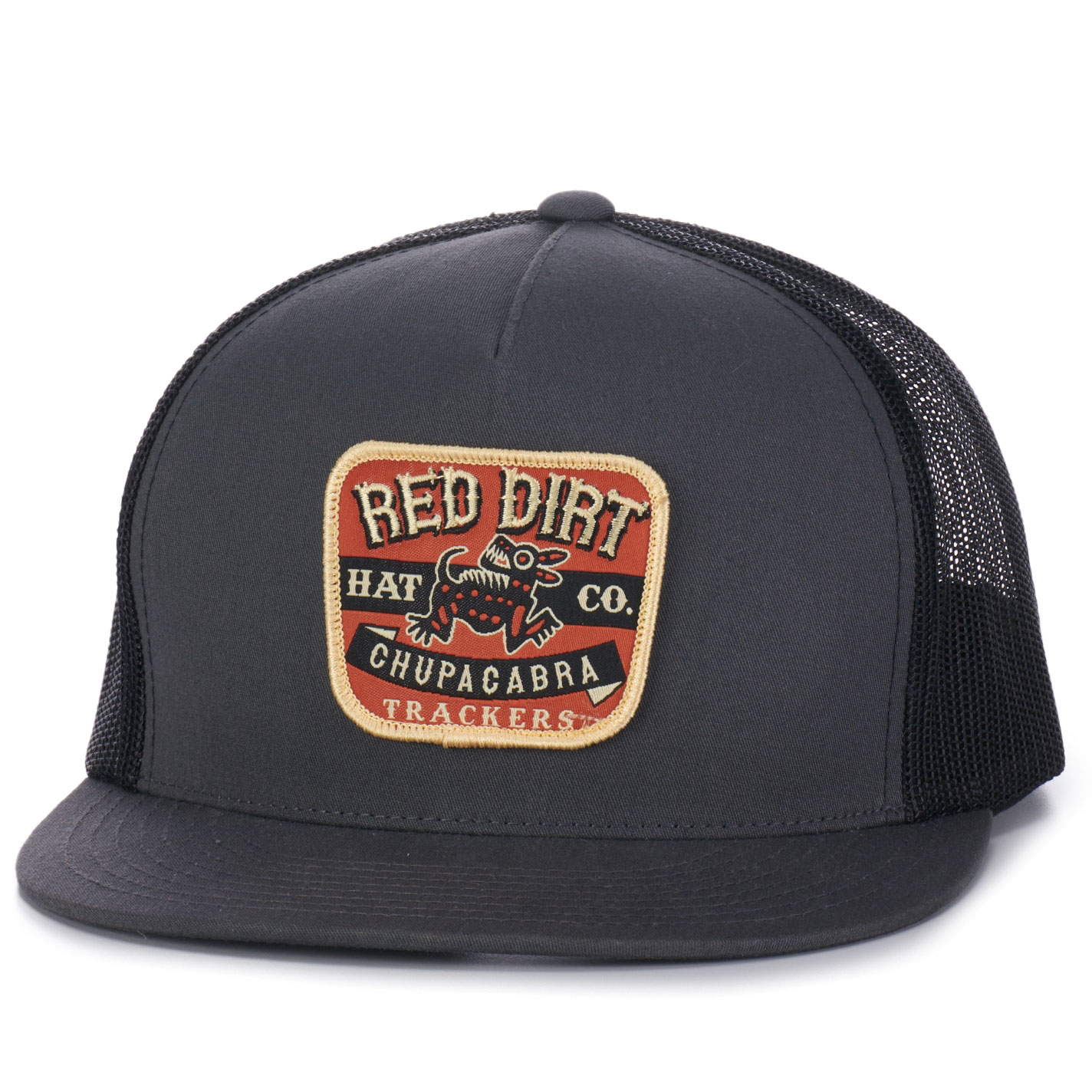 Red Dirt Hat Co. Gray and Charcoal Chupacabra Trackers Patch Mesh Cap - Image 1