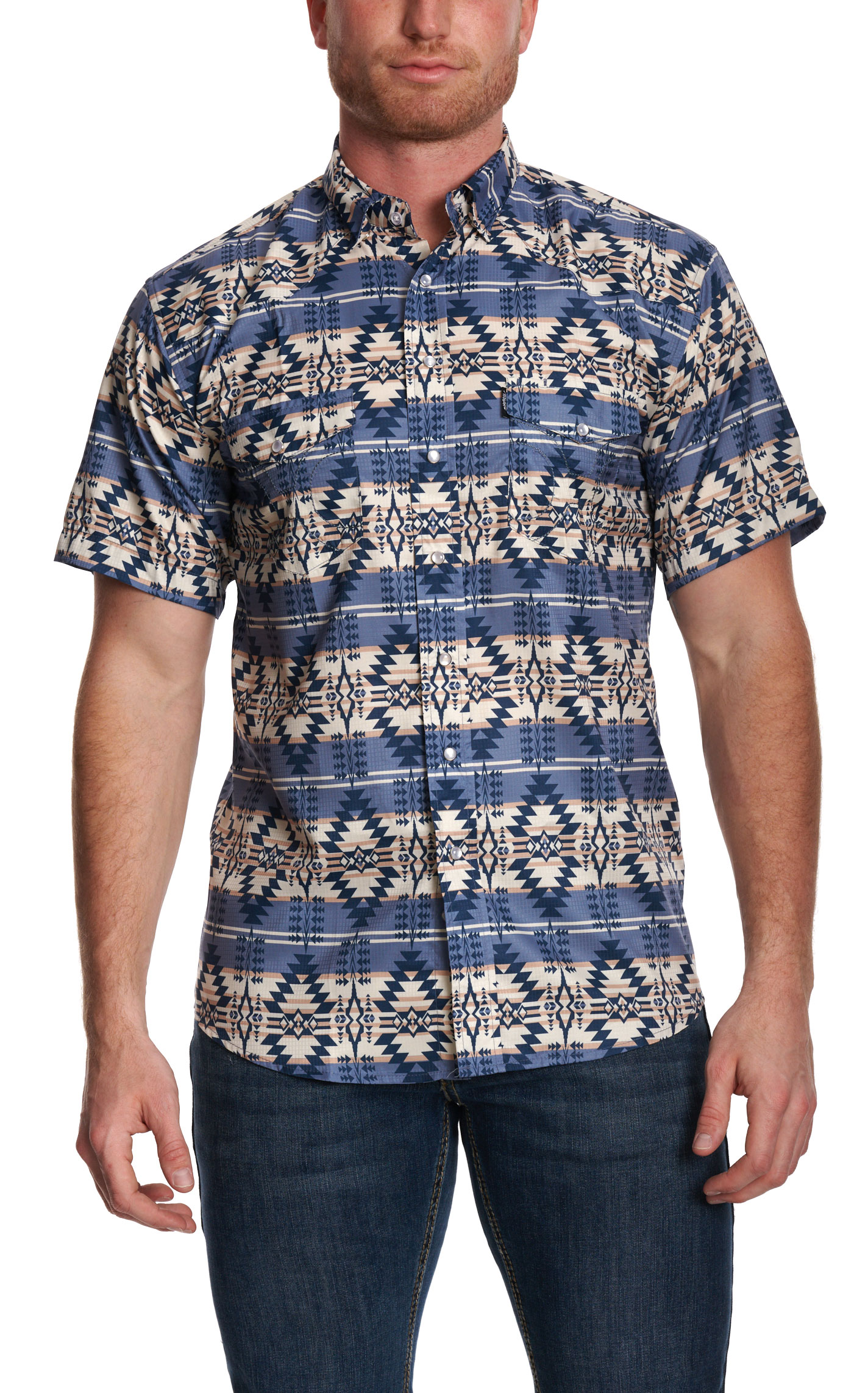 Hooey Men's Blue Aztec Print Shirt - Image 4