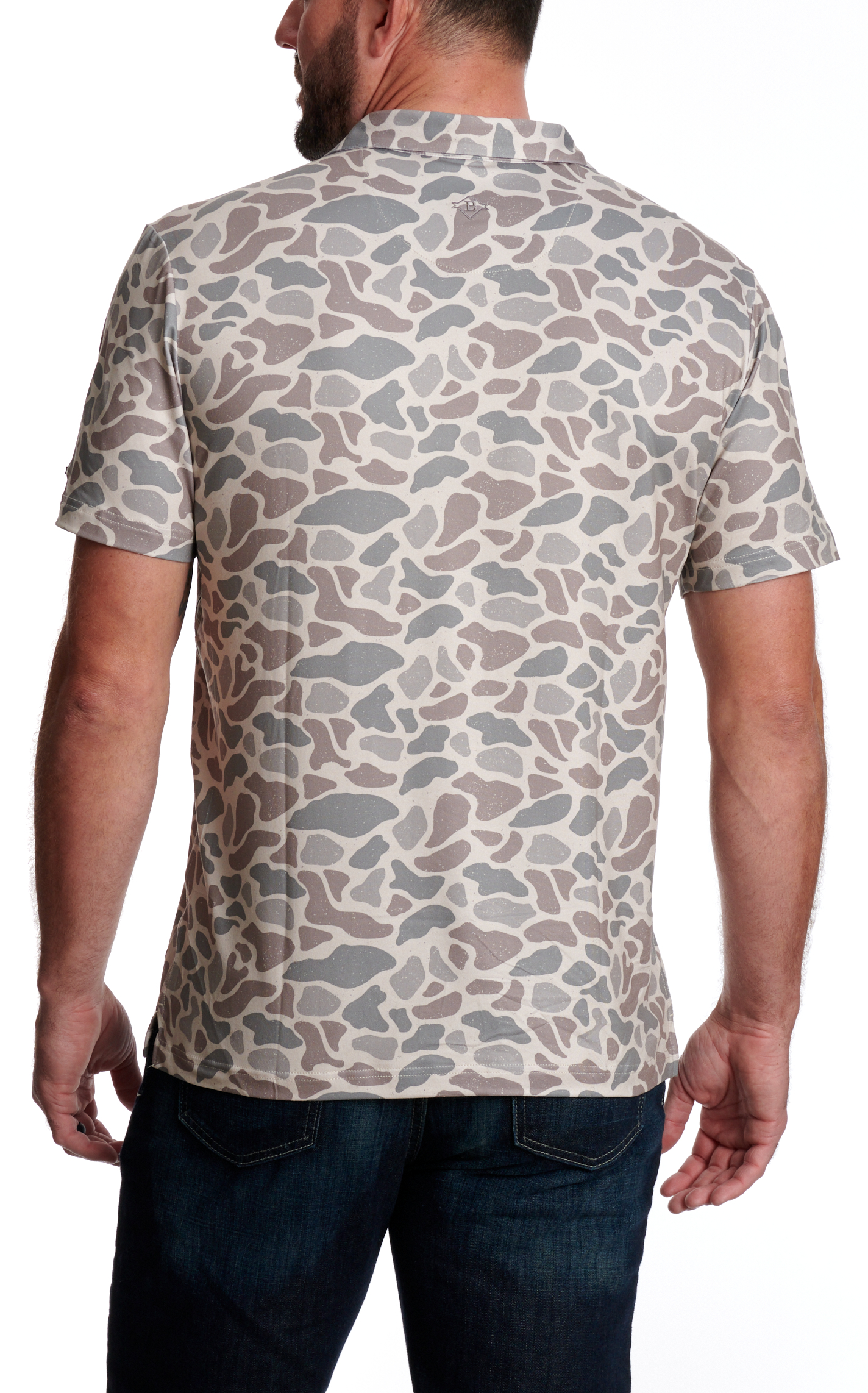 BURLEBO Men's Deer Camo Performance Polo - Image 1