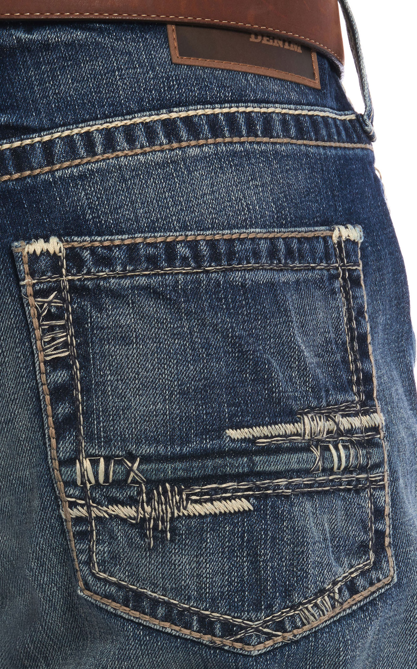 Ariat Men's M5 Medium Wash Slim Fit Straight Leg Stretch Jeans (42-44) Big & Tall Sizes - Image 1