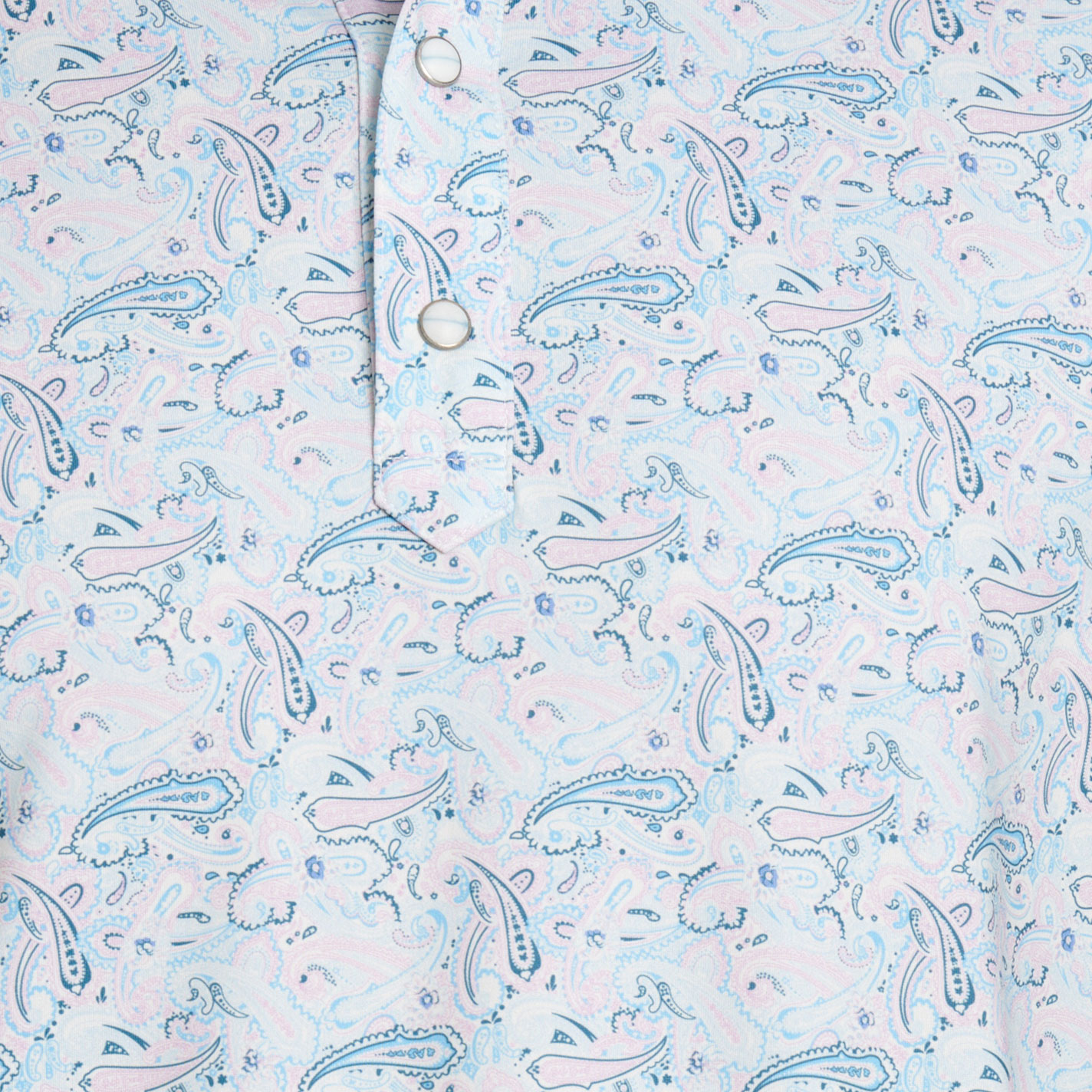 Rafter C Men's Blue Paisley Print Polo Shirt - Image 1