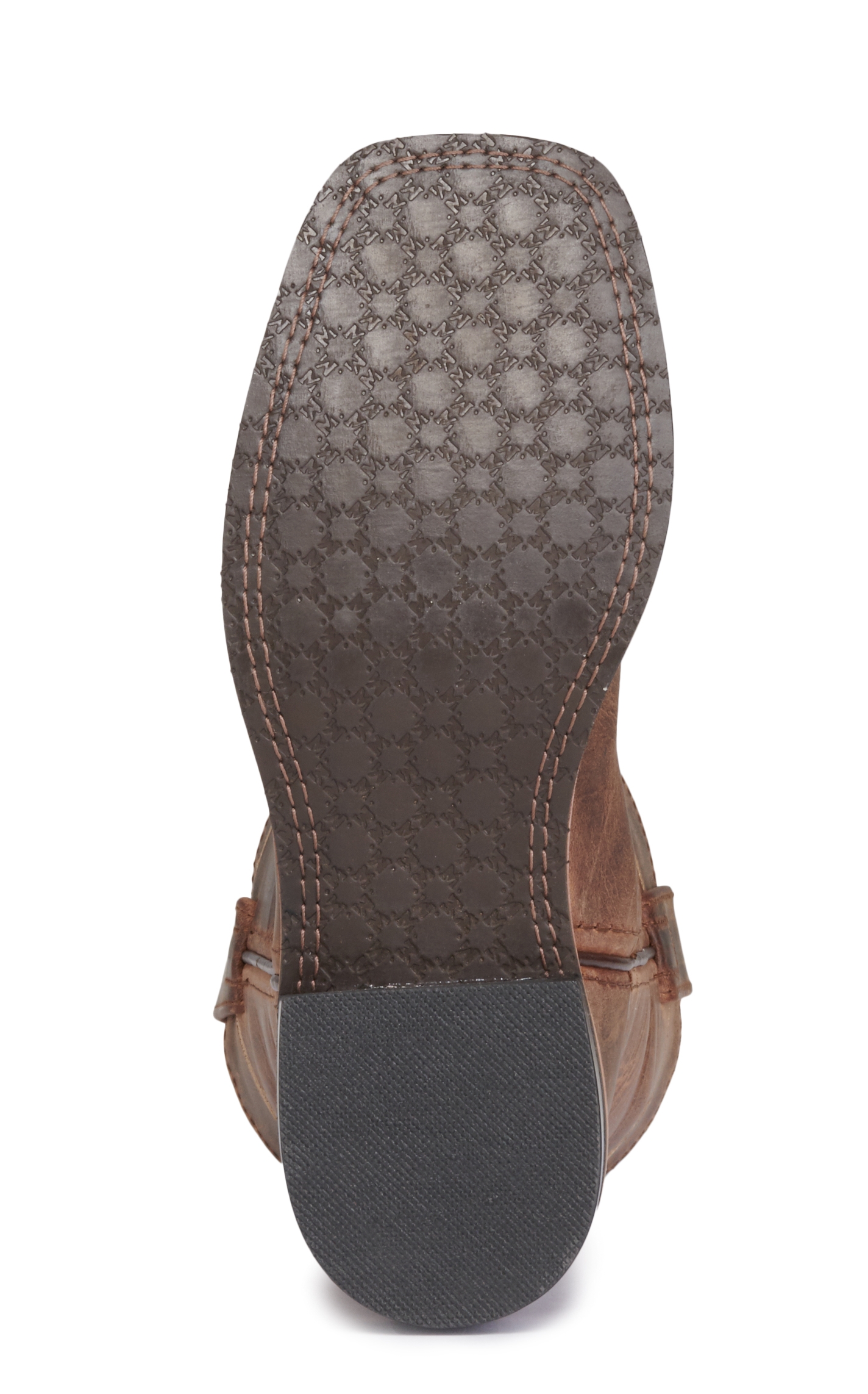Smoky Mountain Kids Distressed Brown with Barbwire Embroidery Wide Square Toe Cowboy Boots - Image 1
