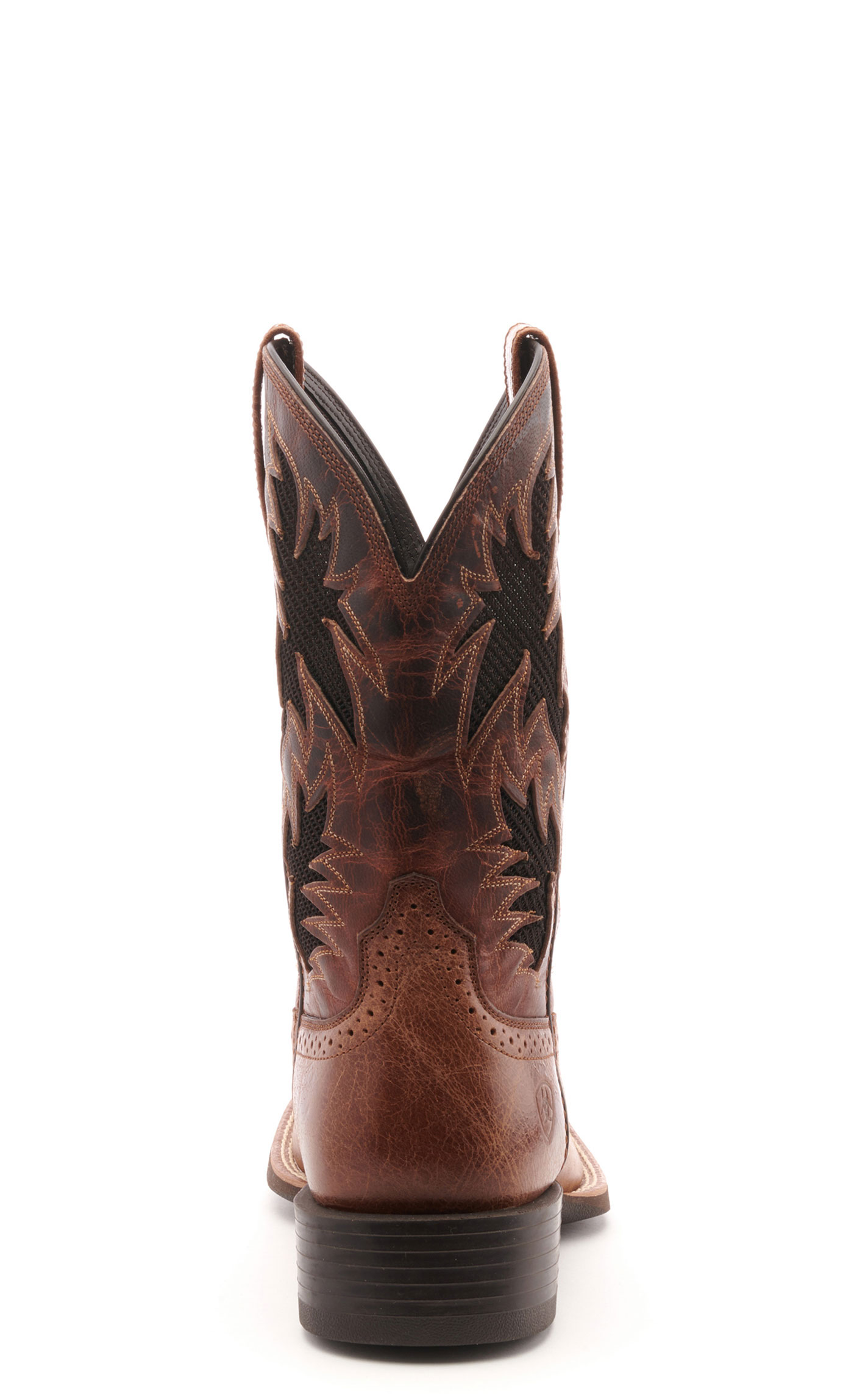 Ariat Men's Sport Cool Dark Tan VentTEK Wide Square Toe Cowboy Boots - Image 1