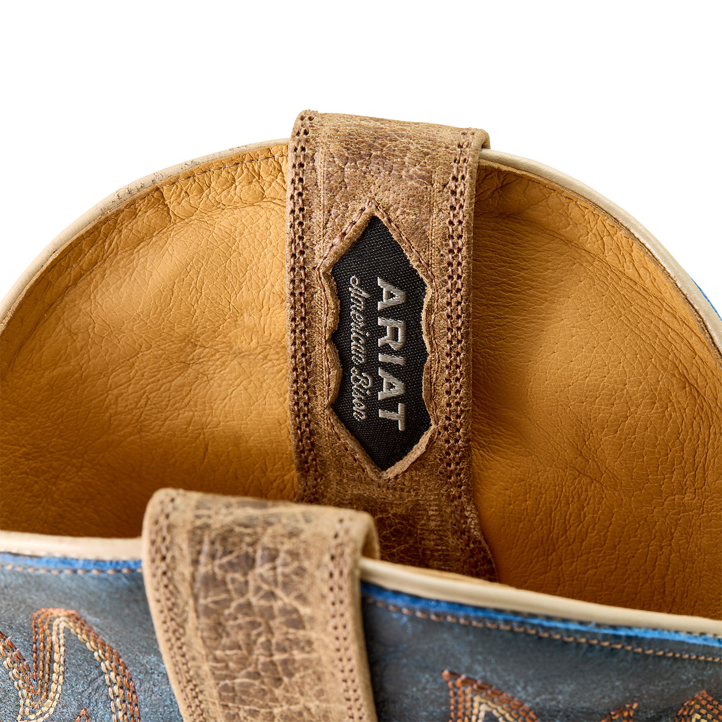 Ariat Men's Earth Brown Bison & Blue TekStep Wide Square Toe Boots - Image 1