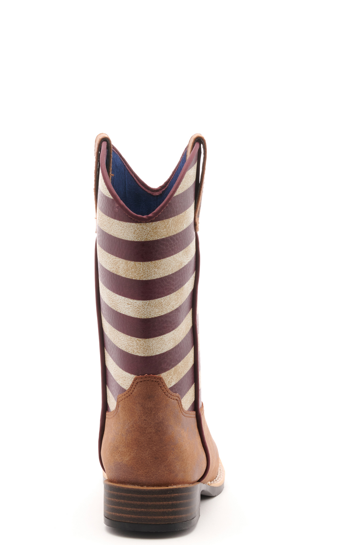 Twister Kids Brown and USA Flag Cowboy Square Toe Boots - Image 1