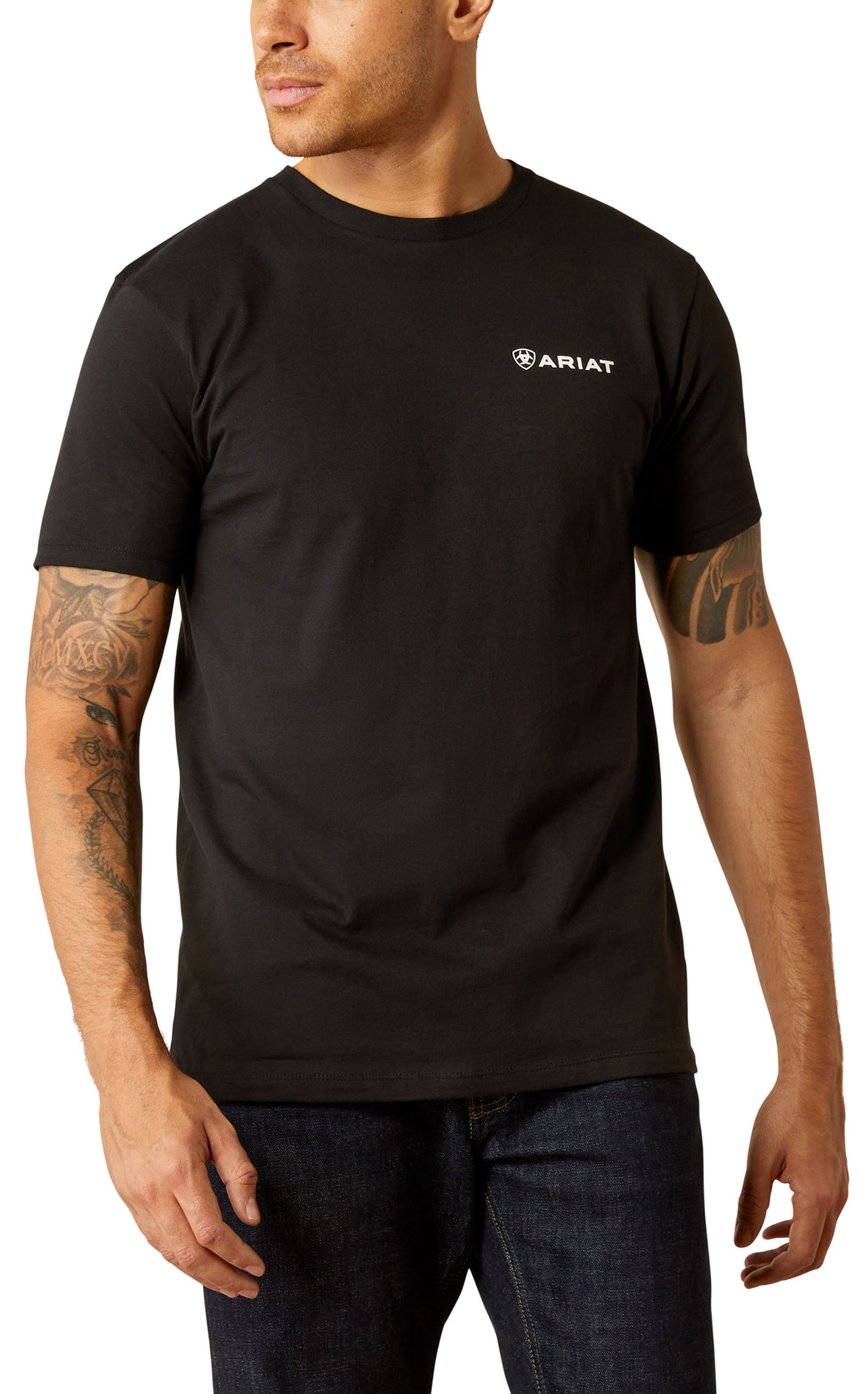 Ariat Men's Black & Viva Mexico Wood Logo Graphic T-Shirt - Image 1