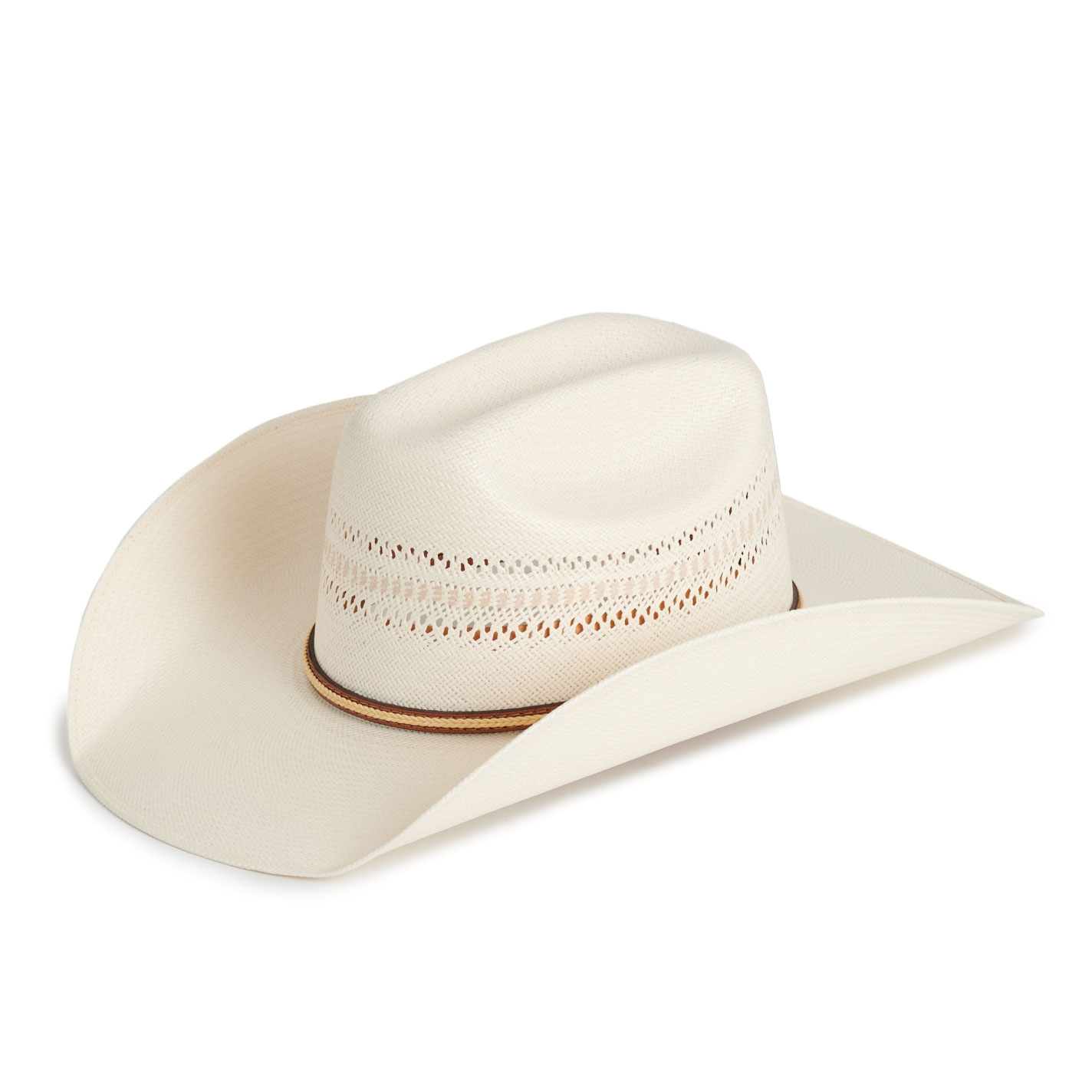 Rafter C ProFlex45 Two-Toned Shantung Cattleman Vented Straw Cowboy Hat - Image 1