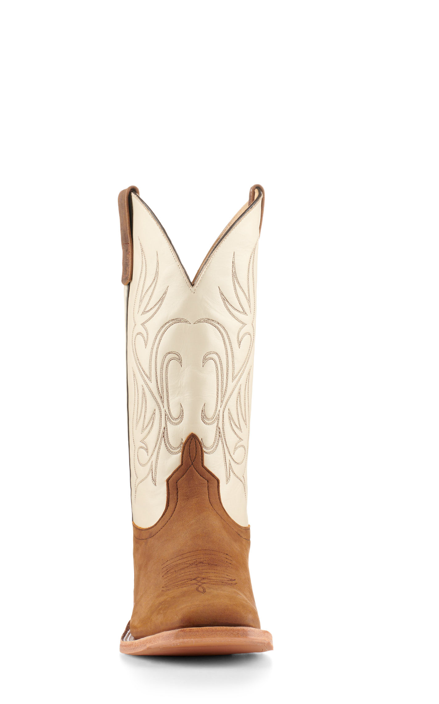 Anderson Bean Men's Natural Brown Bison and Bone Hybrid Sole Wide Square Toe Cowboy Boots - Image 1