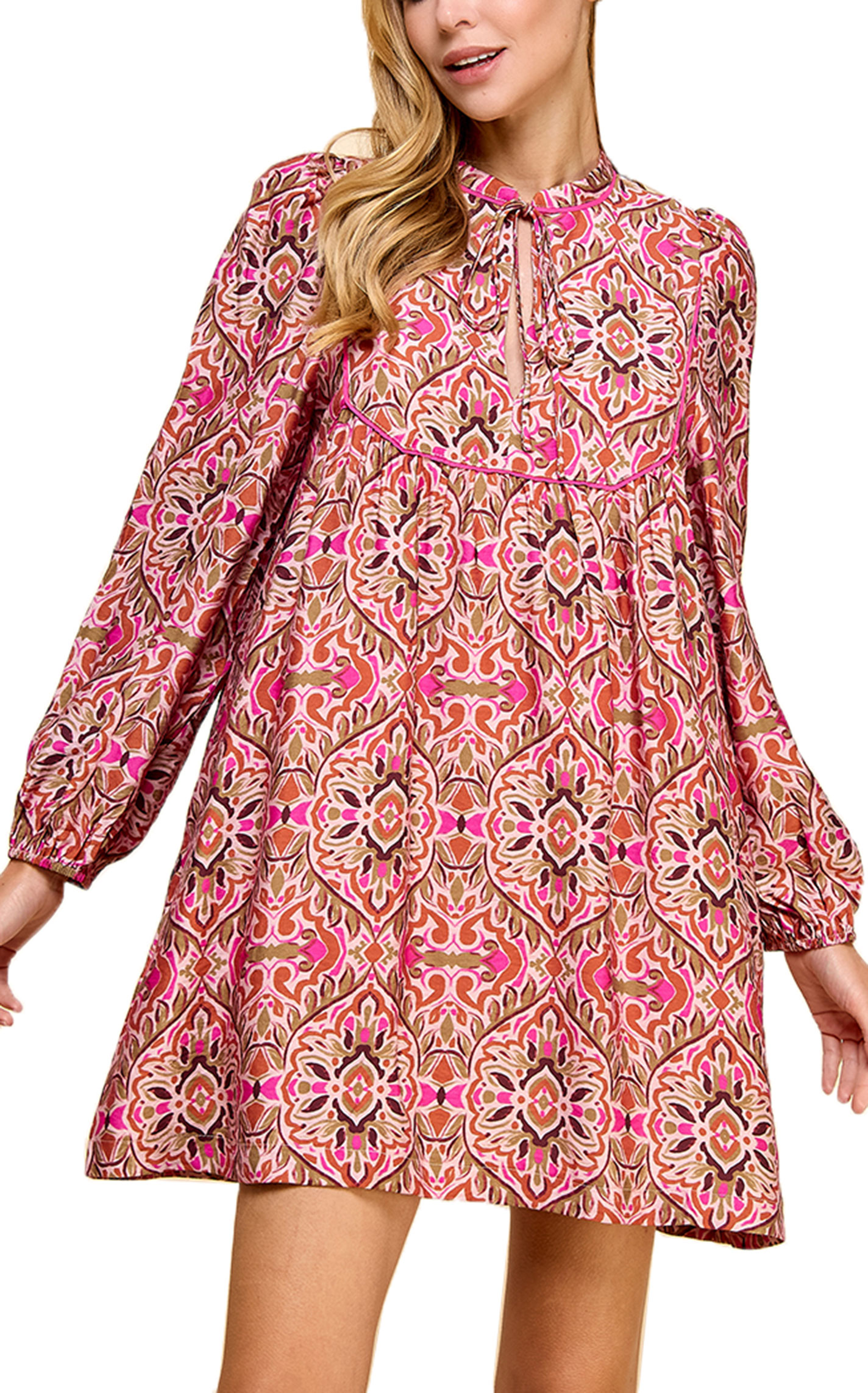 TCEC Women's Fuchsia Floral Print Dress - Image 1