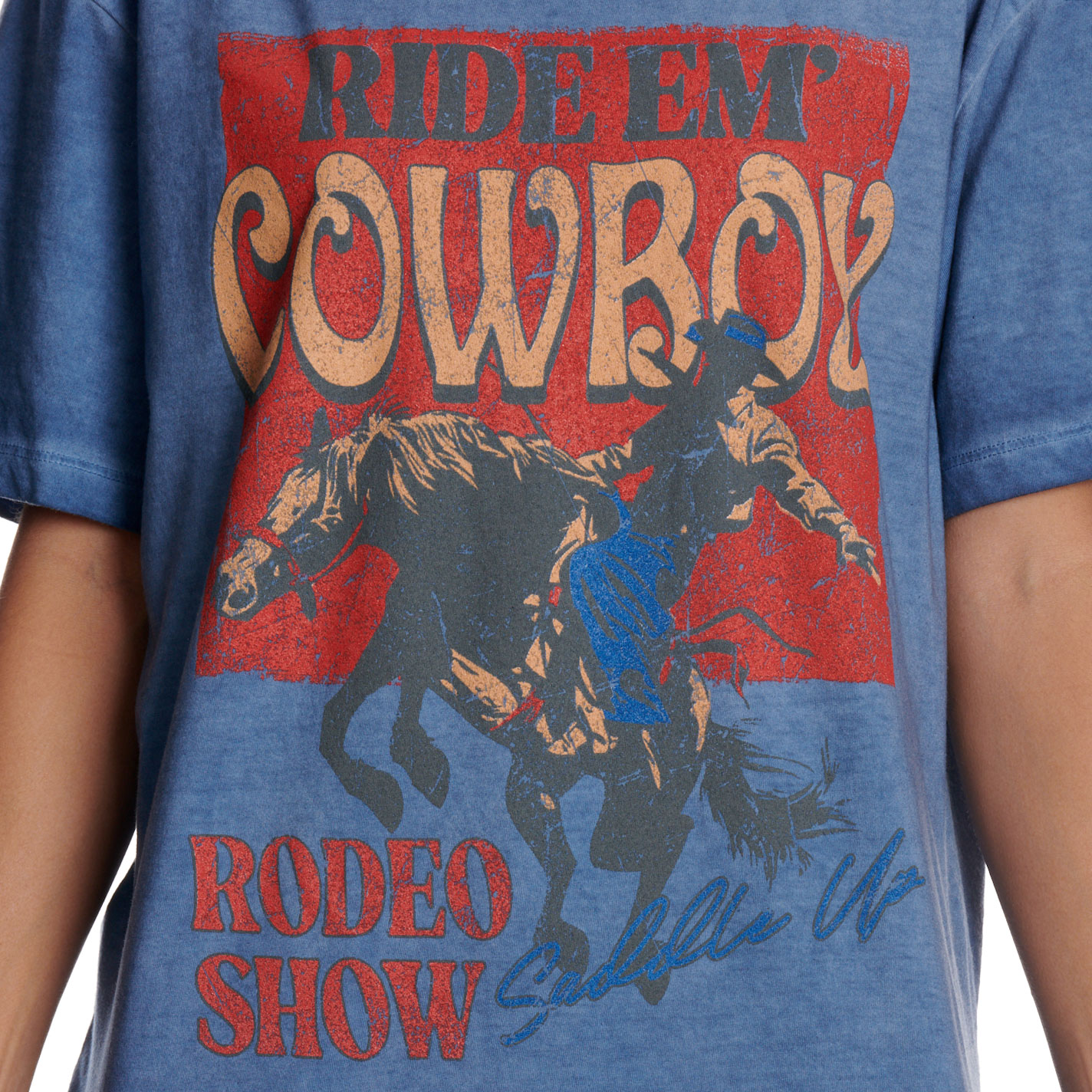 Zutter Women's Blue Ride Em Cowboy Graphic T-Shirt - Image 1