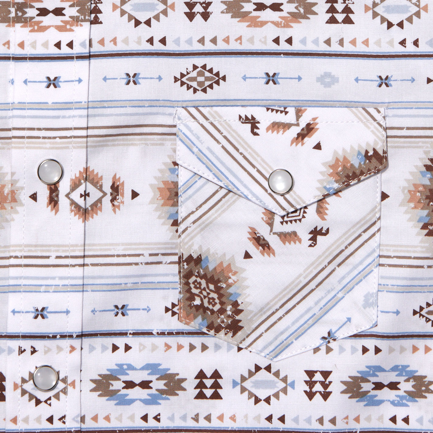 Panhandle Boy's Rough Stock Coffee Aztec Print Western Shirt - Image 1
