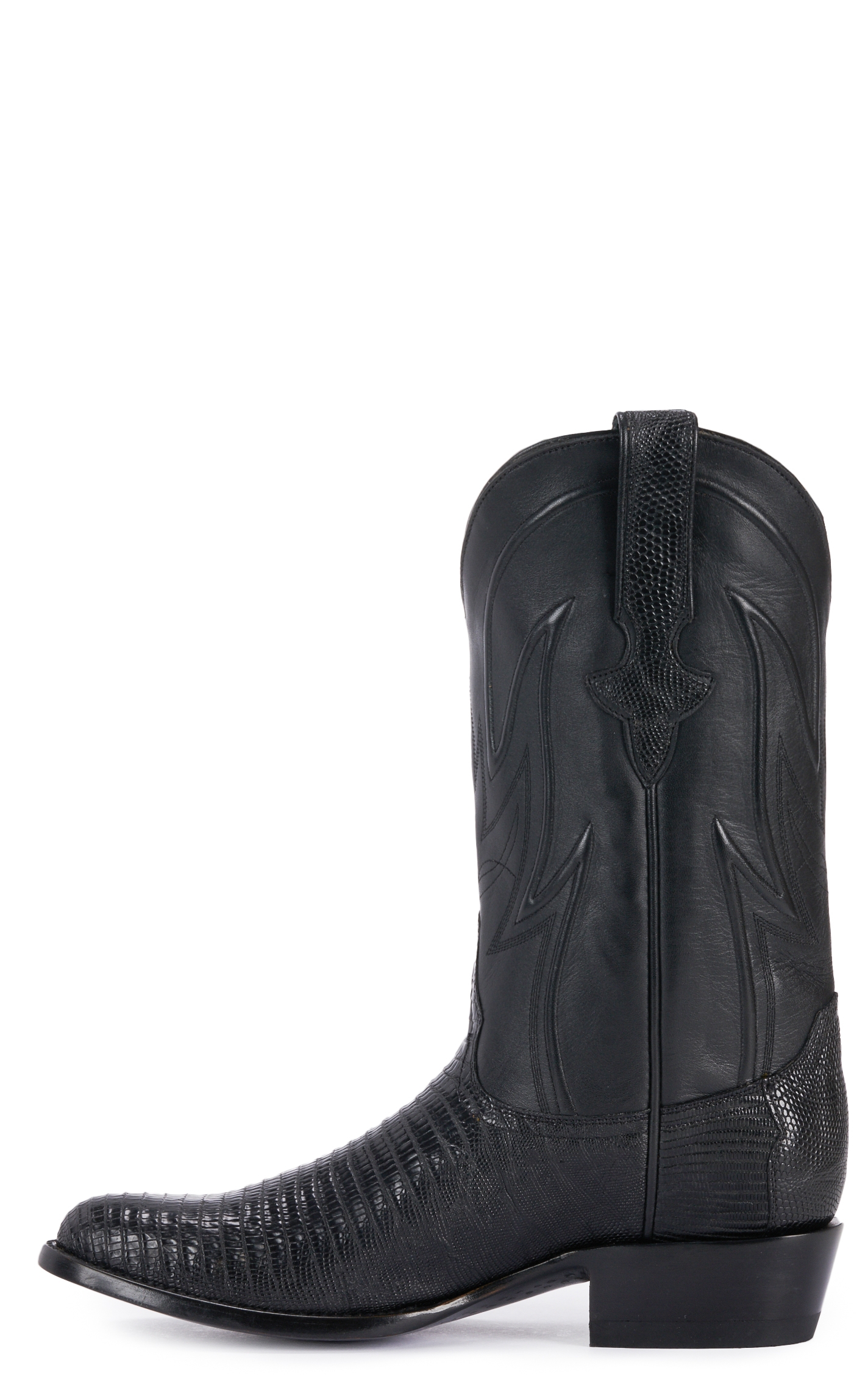 JRC & Sons Men's James Teju Lizard Round Toe Exotic Cowboy Boot in Black - Image 1