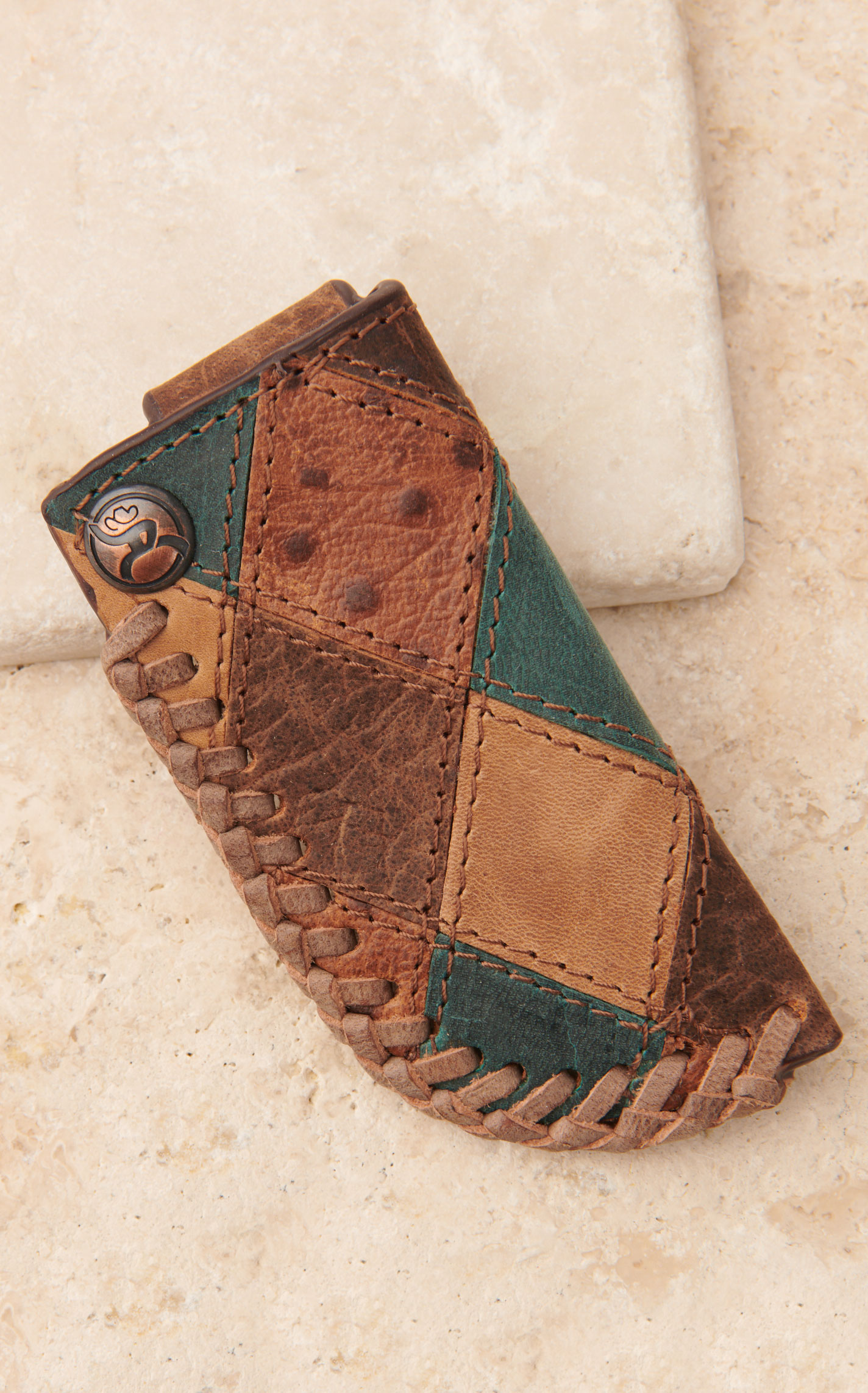 Hooey Men's Ouray Colorful Patchwork Leather Sheath - Image 1