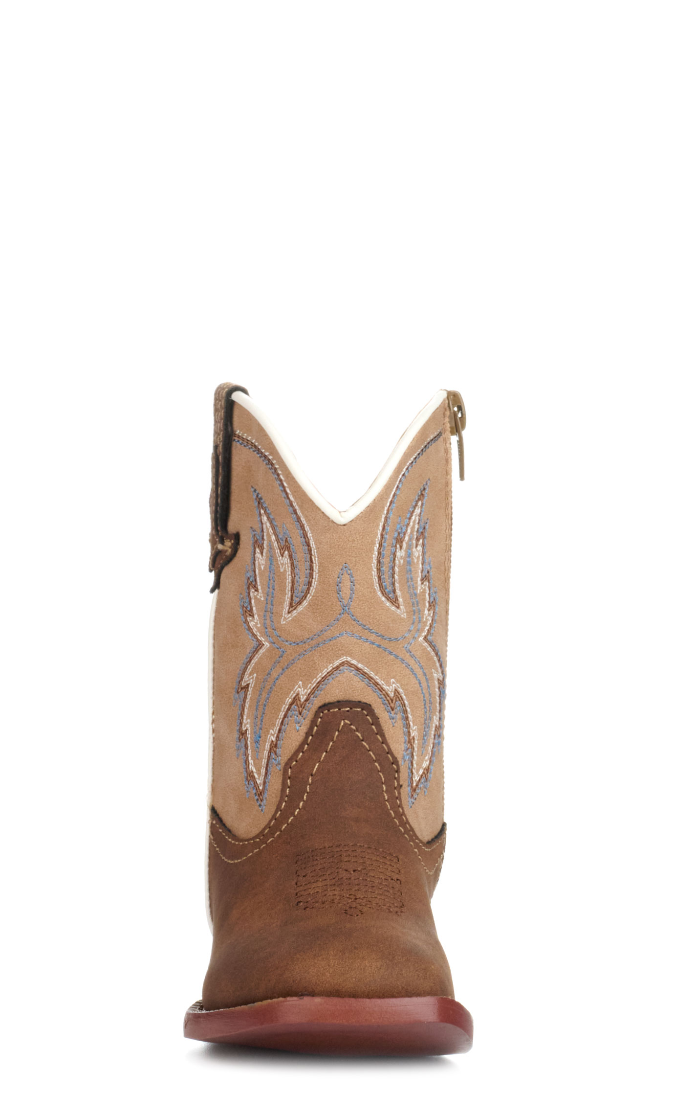 Roper Toddler Eastwood Brown and Tan Faux Leather Square Toe Cowboy Boots - Image 1