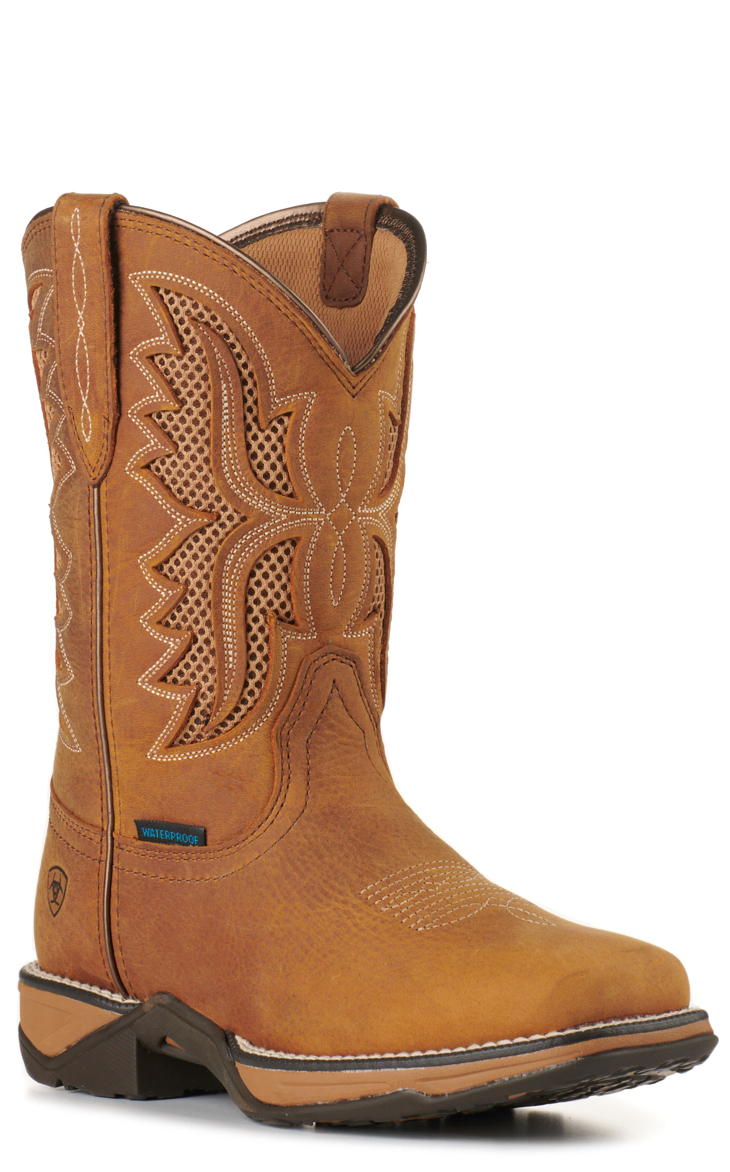 Ariat Women's Anthem Toasted Wheat VentTEK Waterproof Wide Square Toe Cowboy Boots - Image 1