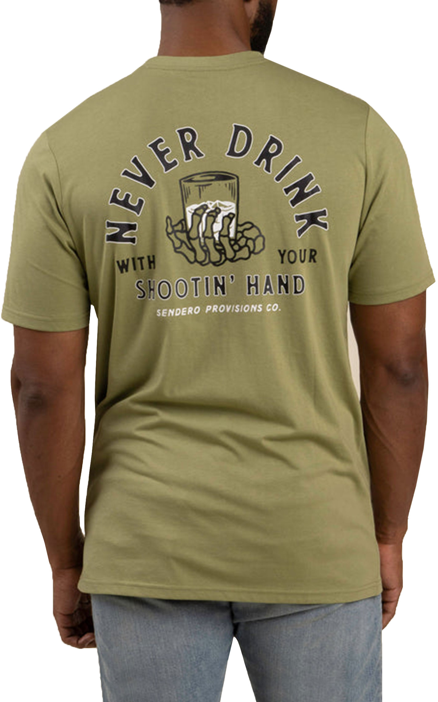 Sendero Provisions Co. Men's Dark Sage Shootin' Hand Graphic T-Shirt - Image 1